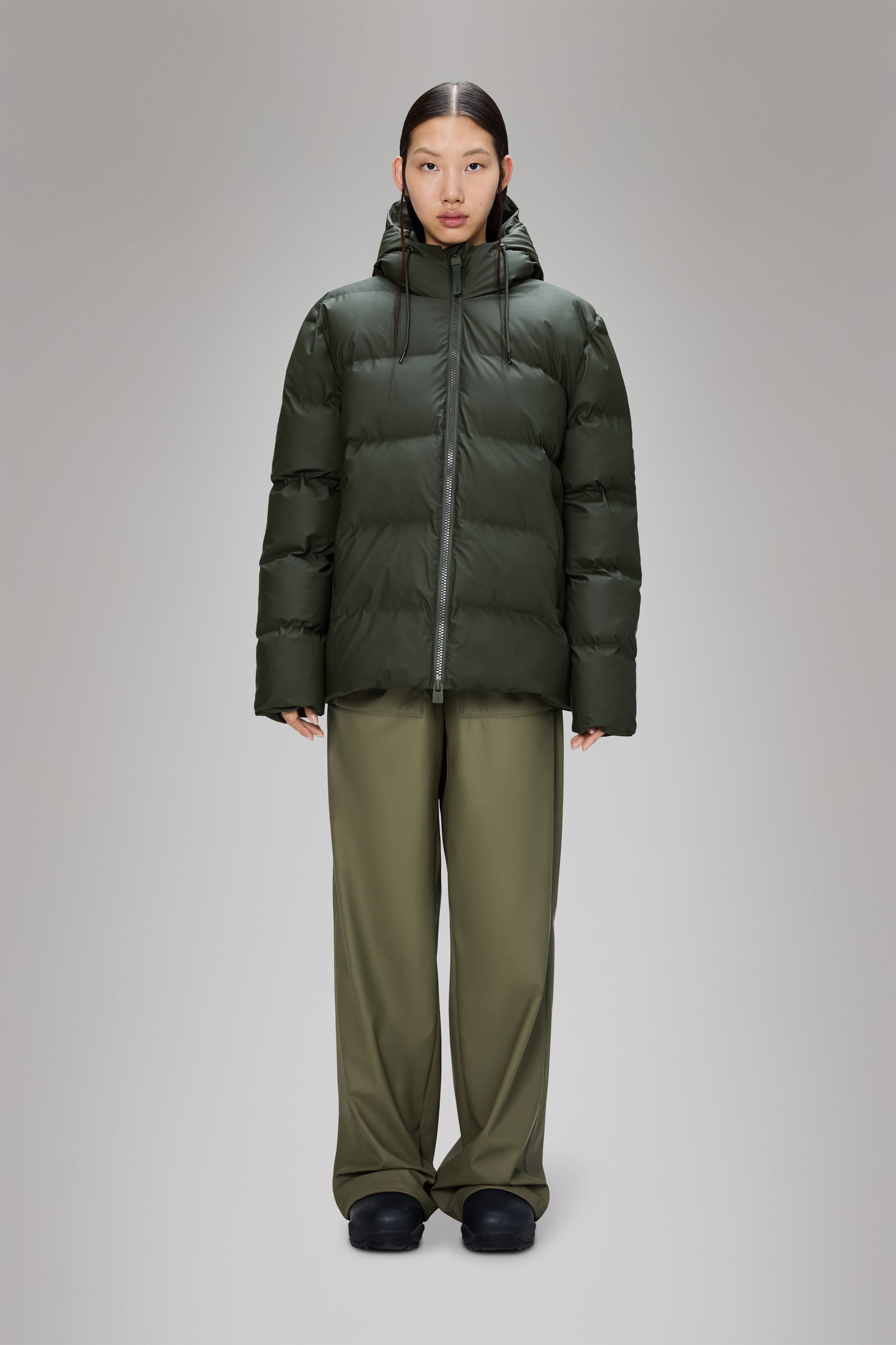 Rains Alta Puffer Jacket Green Jacket
