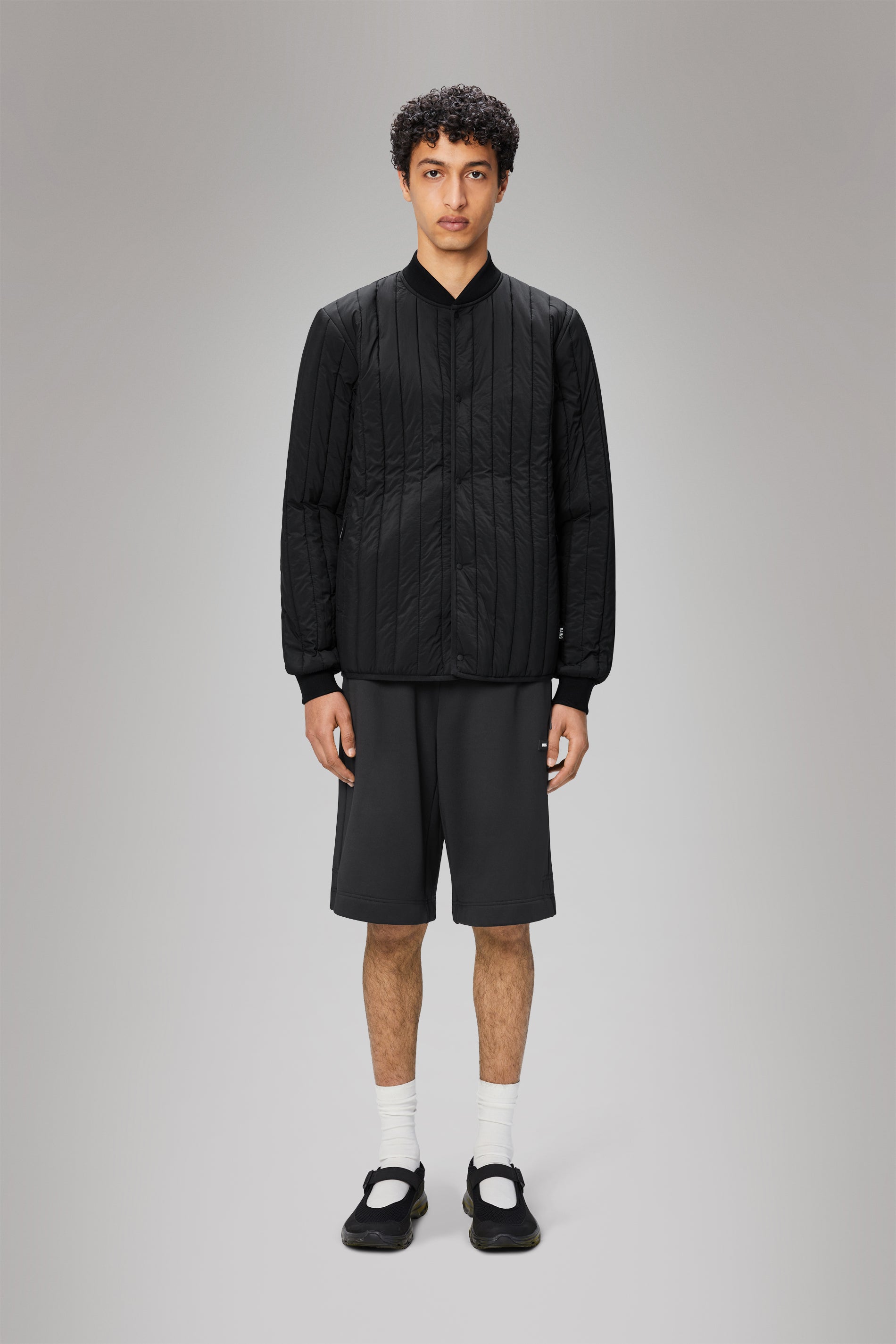 RAINS Banja Liner Bomber Jacket Black Overshirt