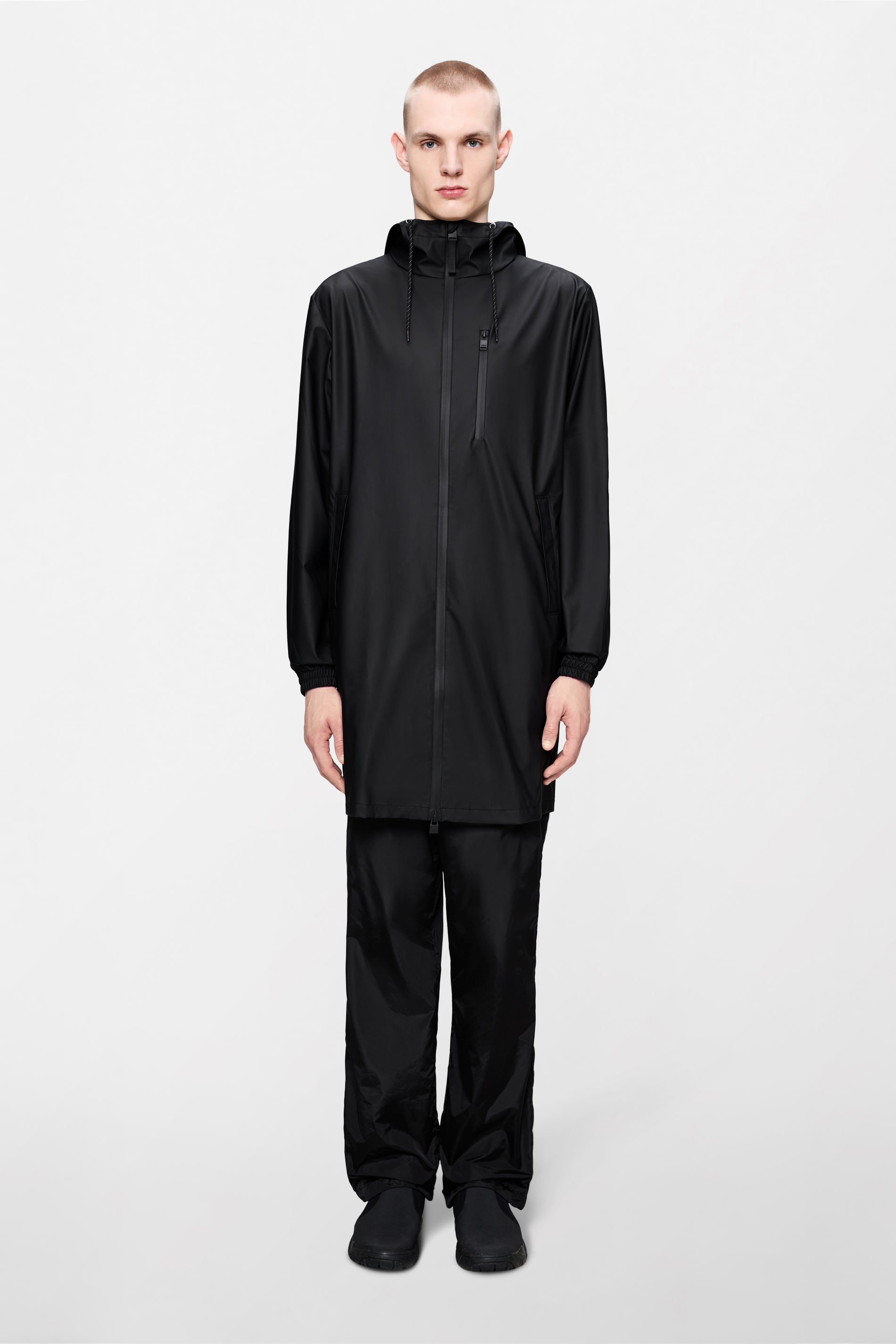 RAINS Long Storm Breaker Black Jacket