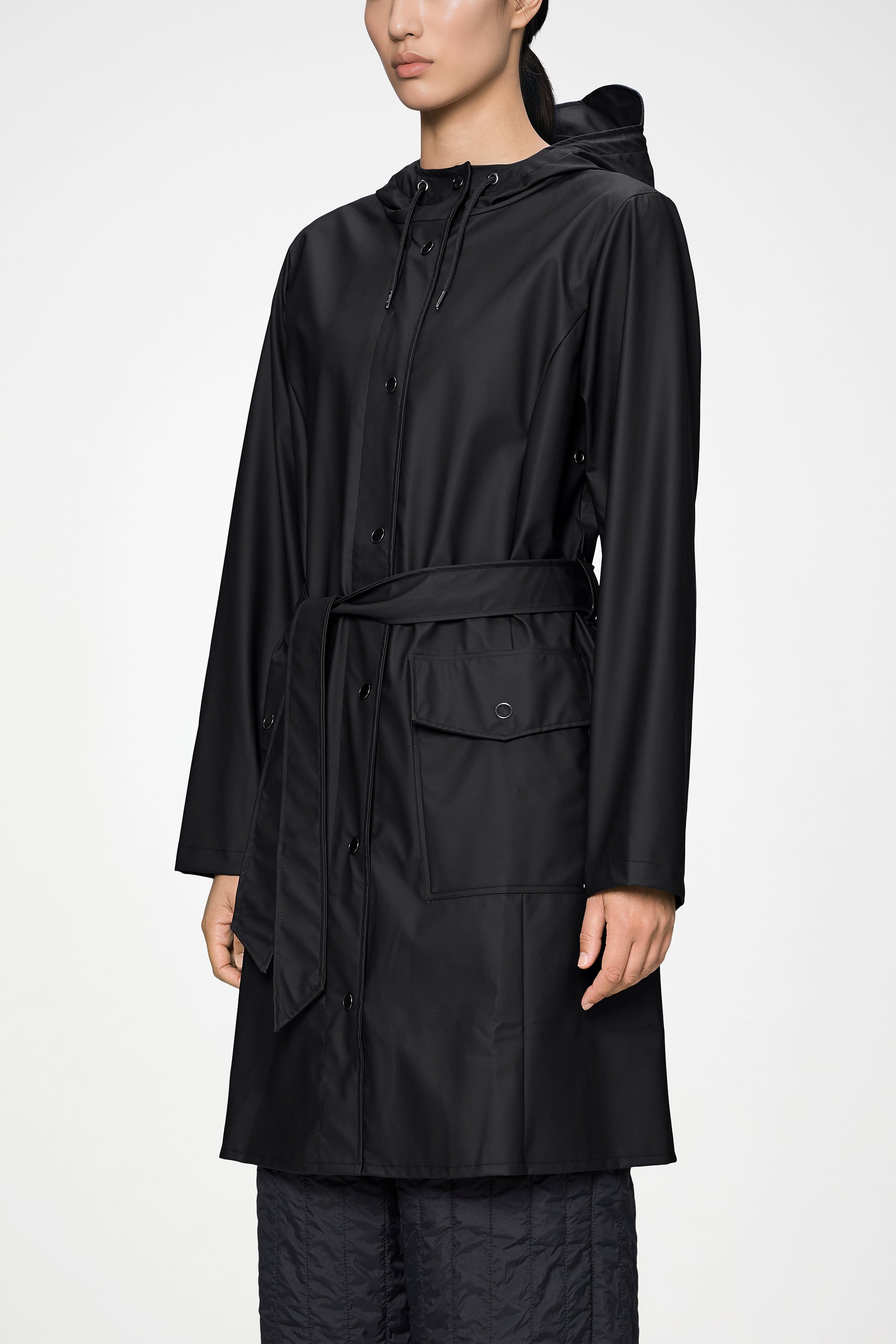 RAINS Curve Long Jacket
Black Jacket
