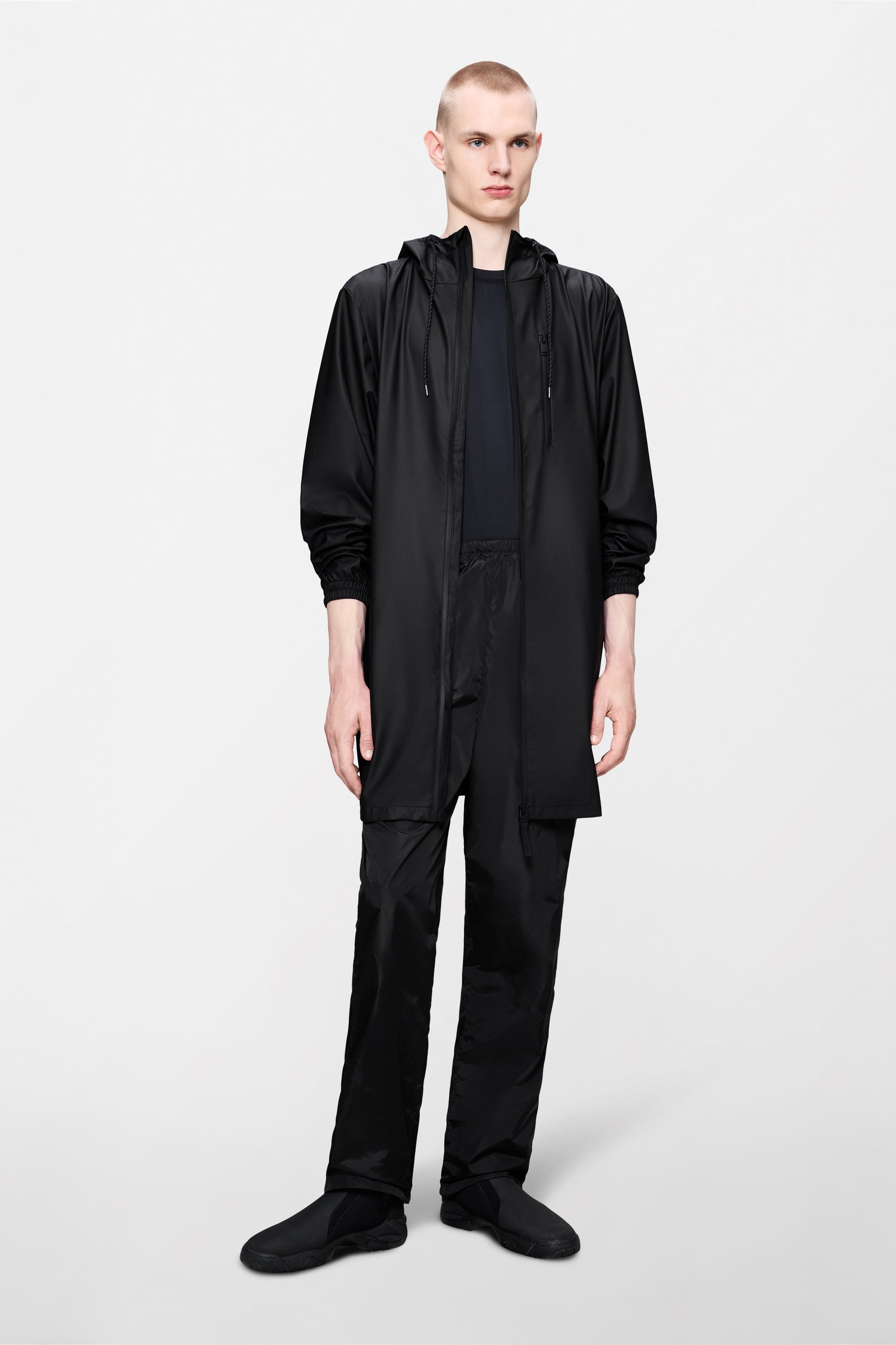 RAINS Long Storm Breaker Black Jacket