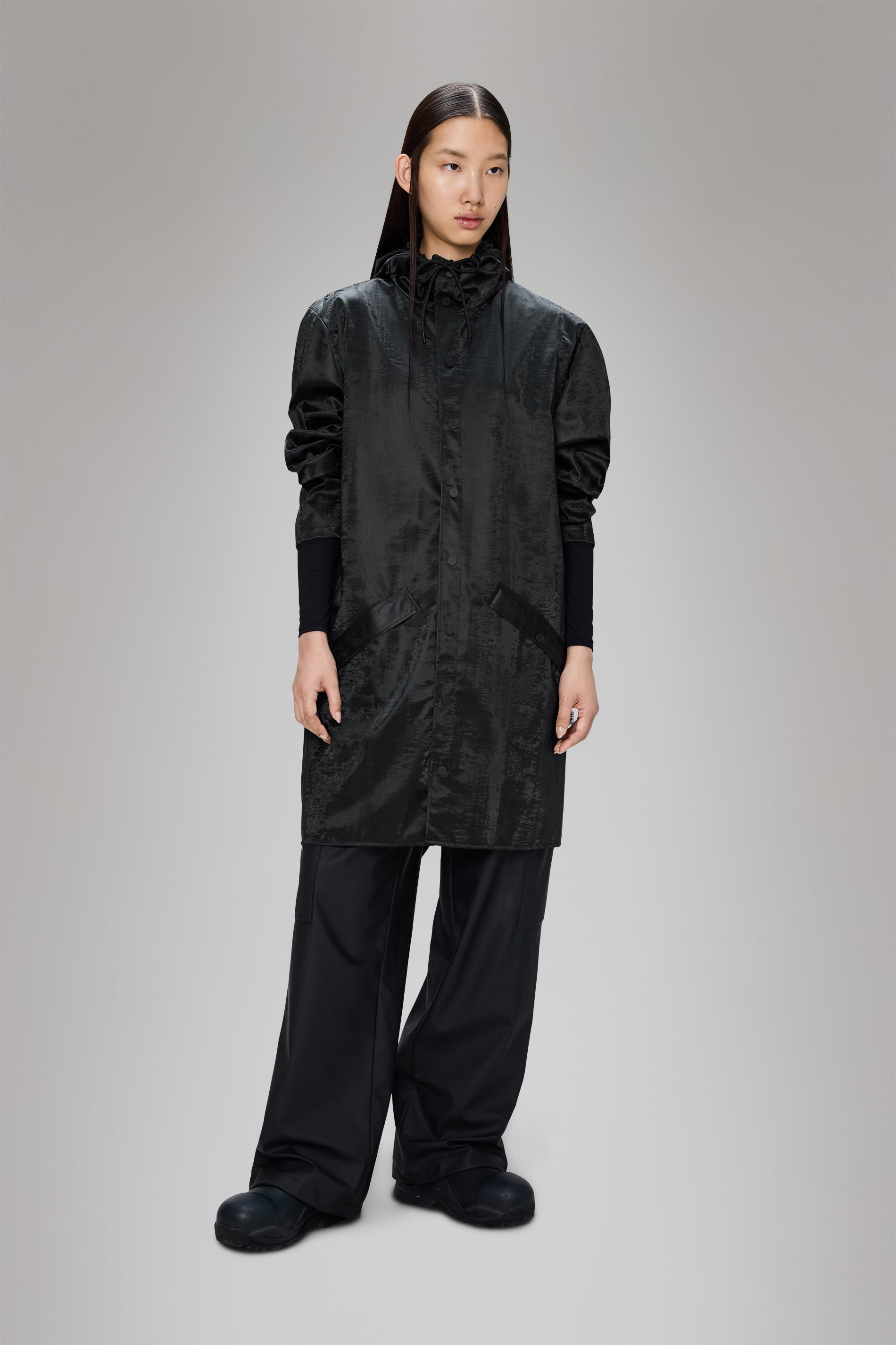 RAINS Long Jacket Coal Jacket