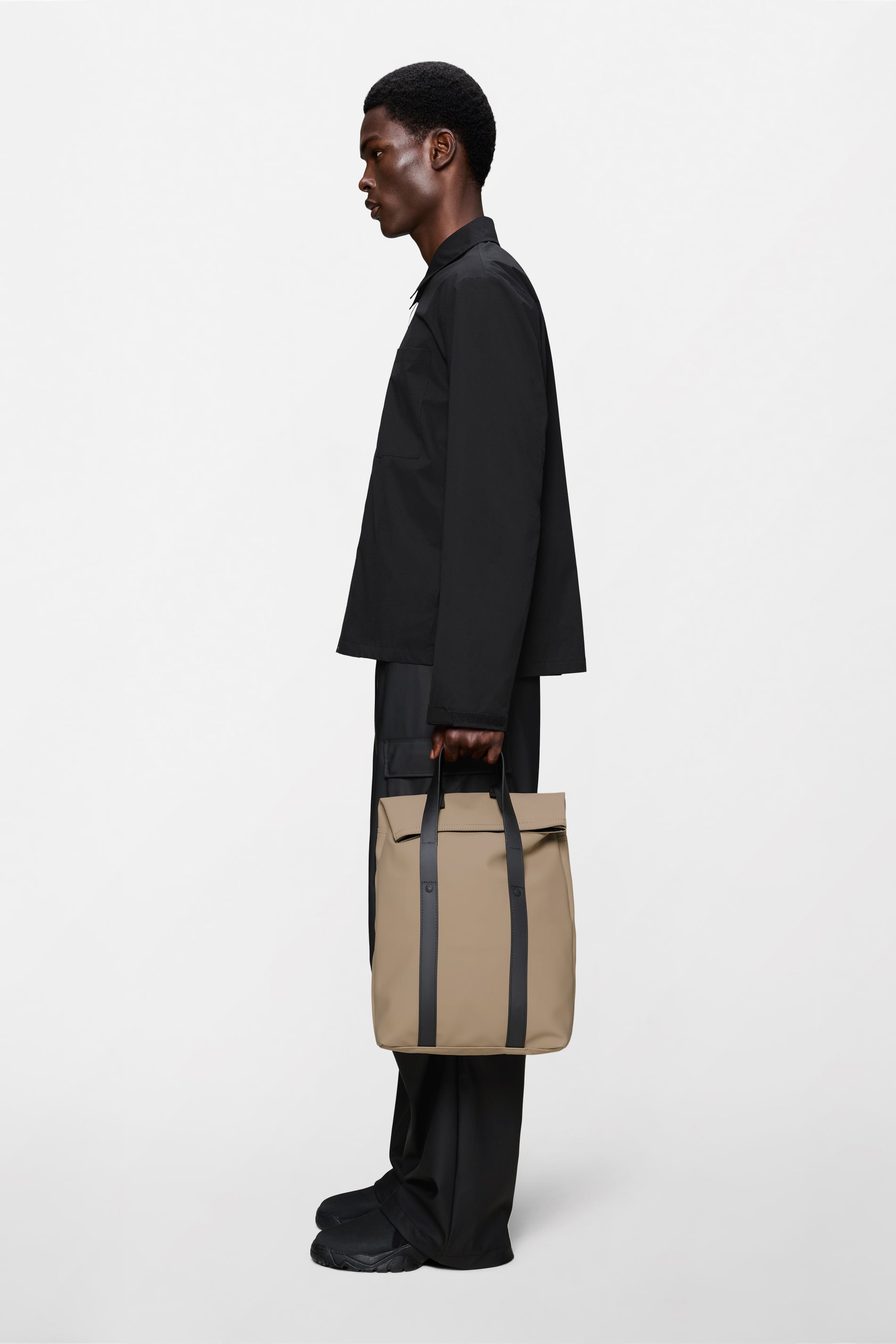 RAINS 2 Way Tote Backpack Mini Beige Backpack