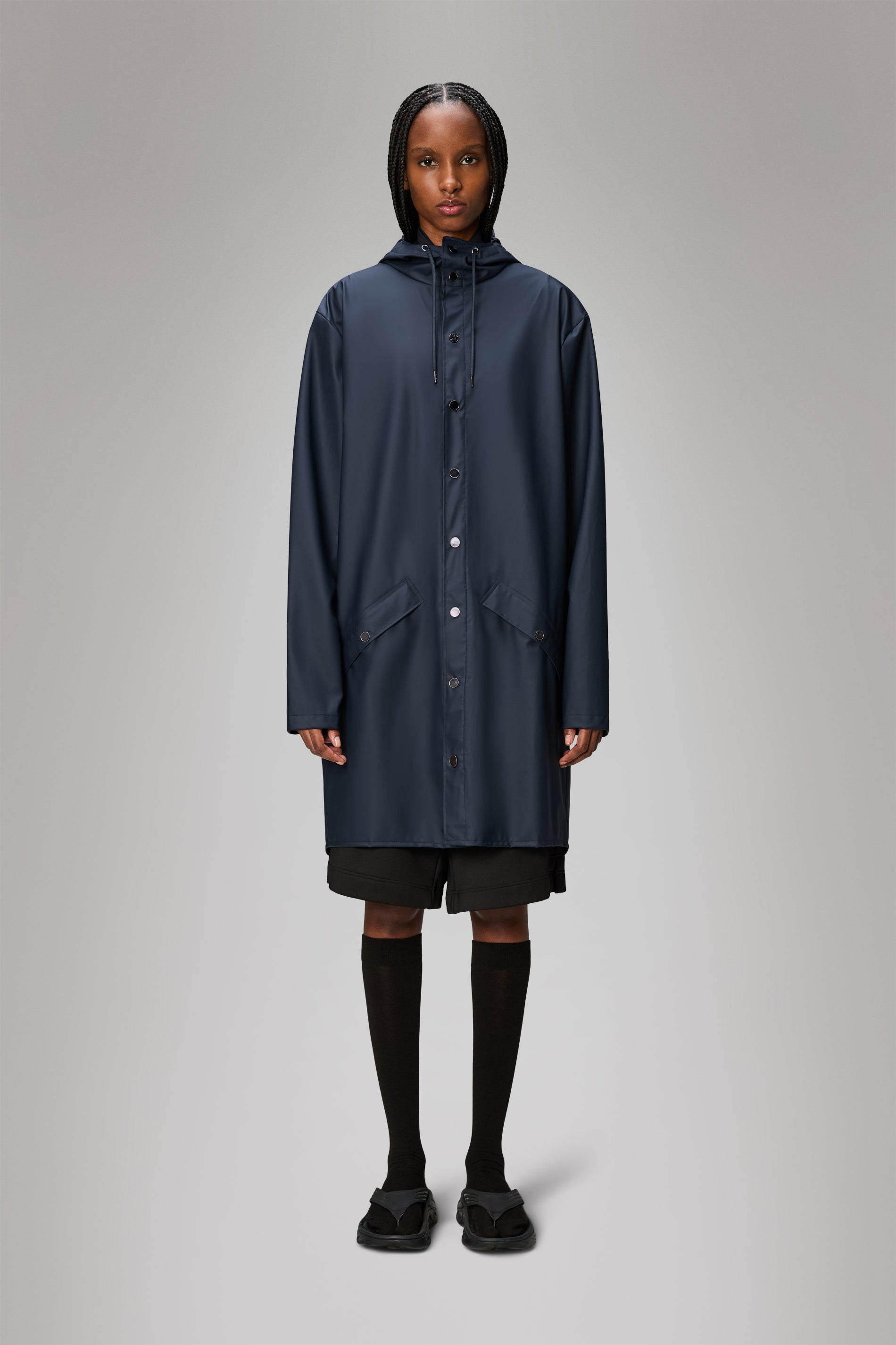 RAINS Long Jacket Navy Jacket