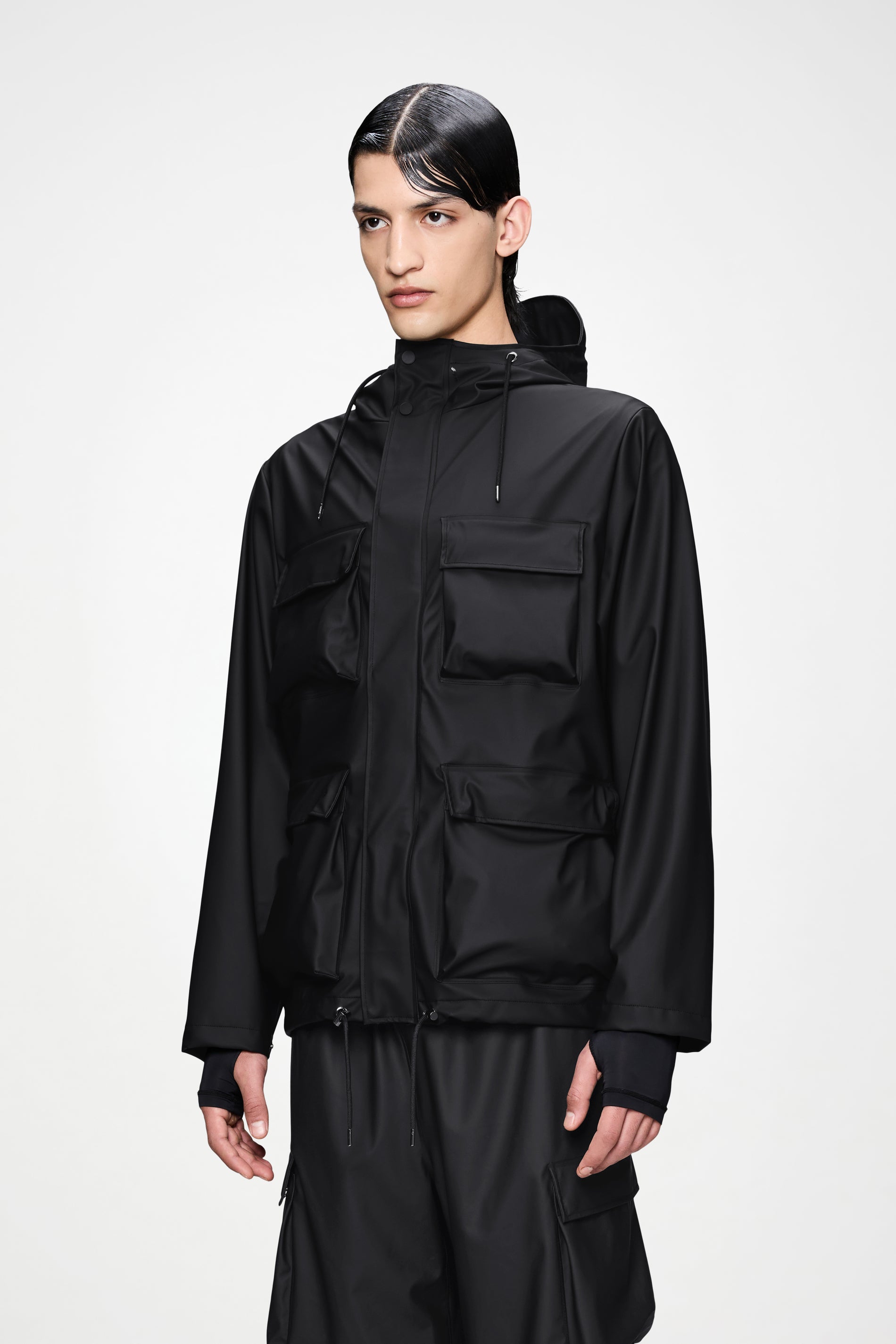RAINS Pocket Jacket Black Jacket