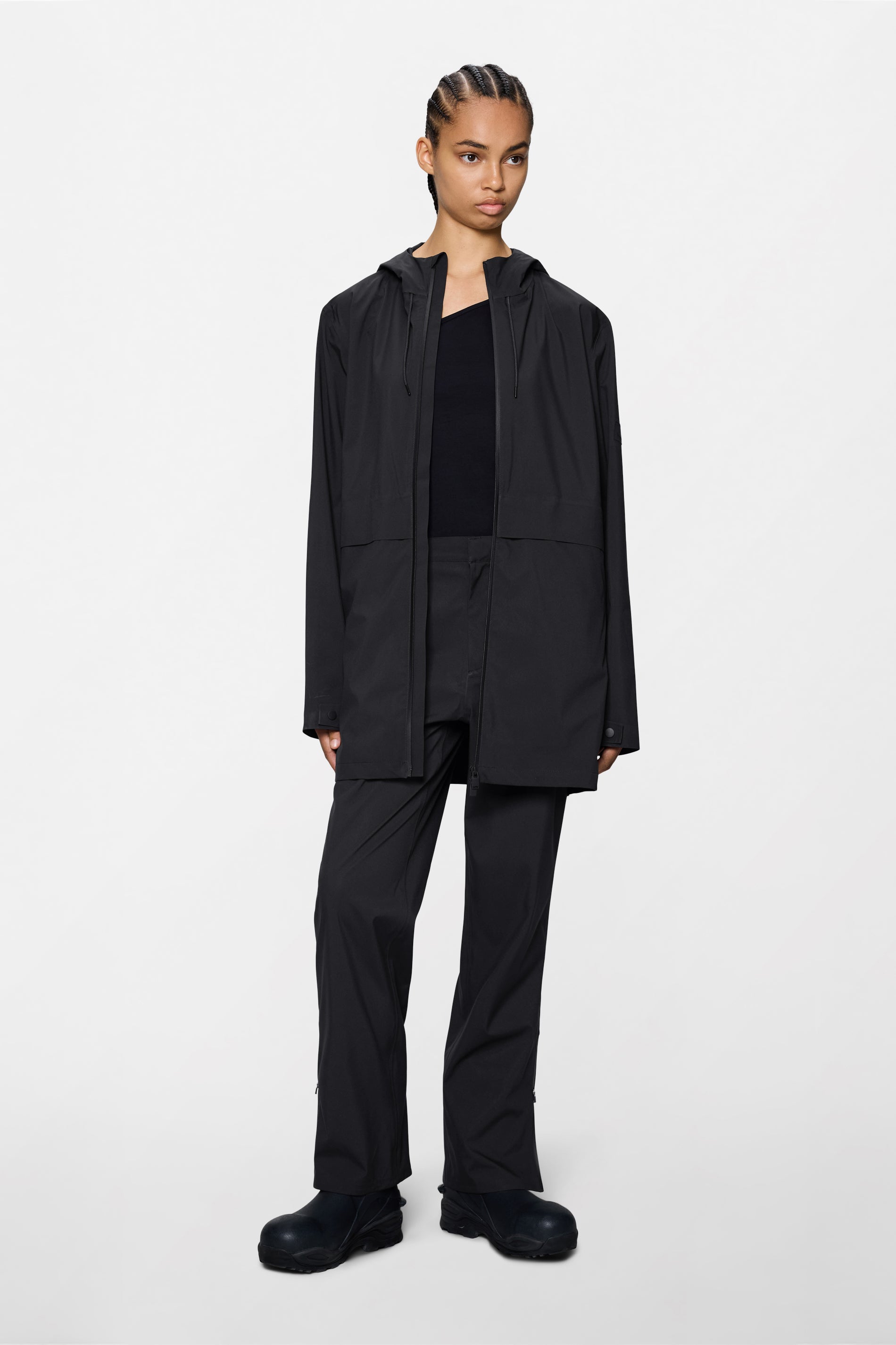RAINS Suva Hardshell Long Jacket Black Jacket