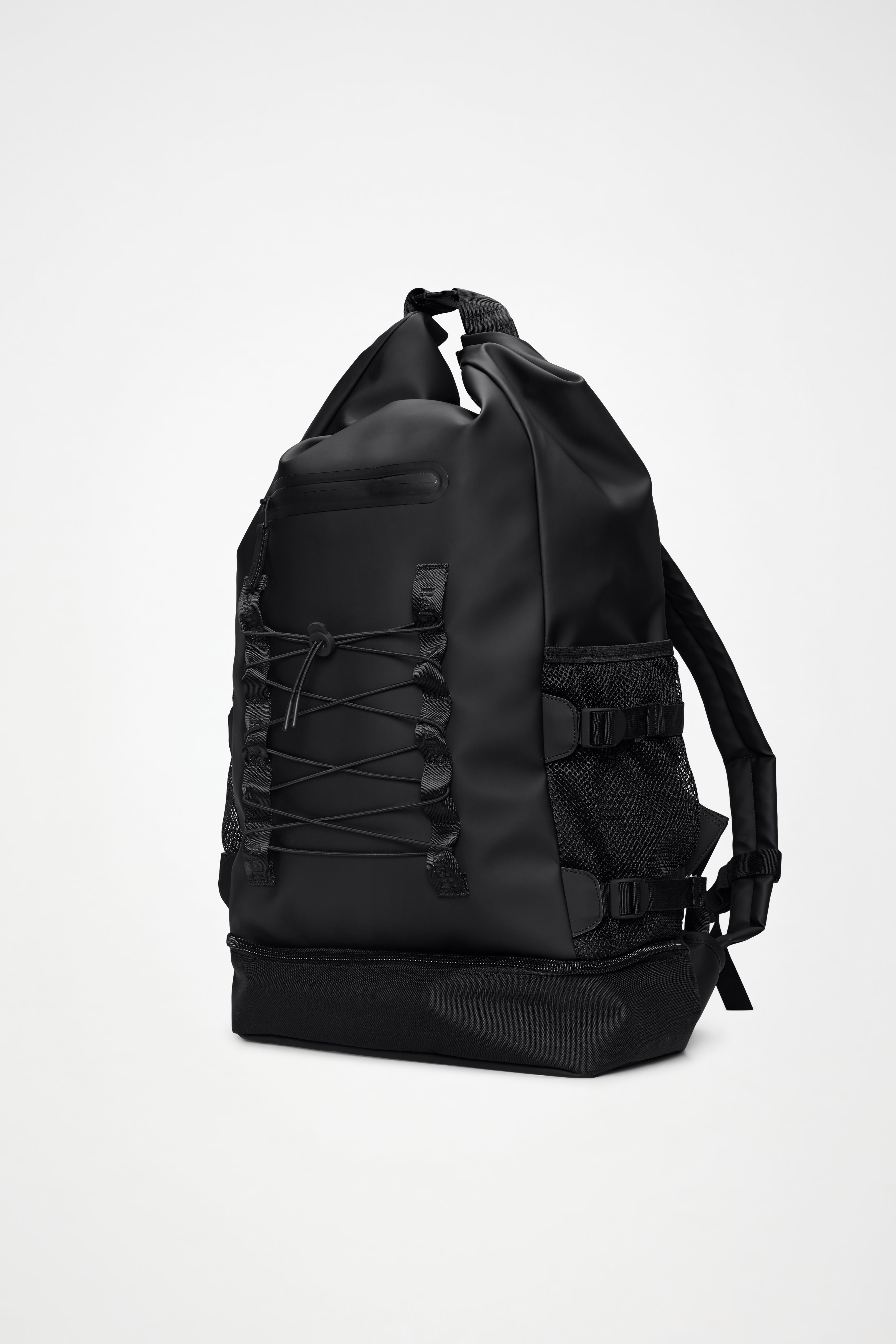 RAINS Trail Mountaineer Rolltop Large Black Backpack
