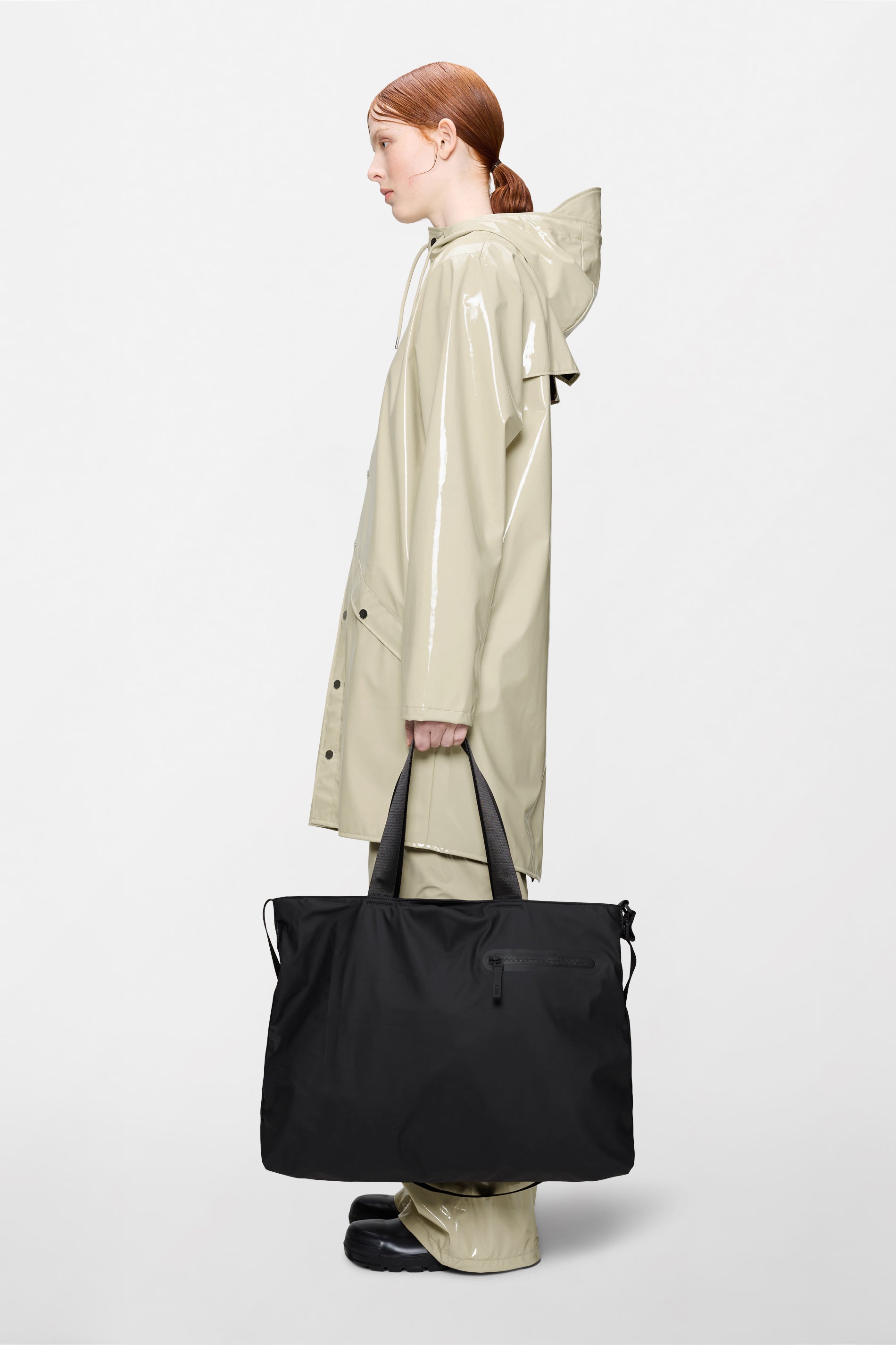 RAINS Dash Messenger Tote Bag Black Tote