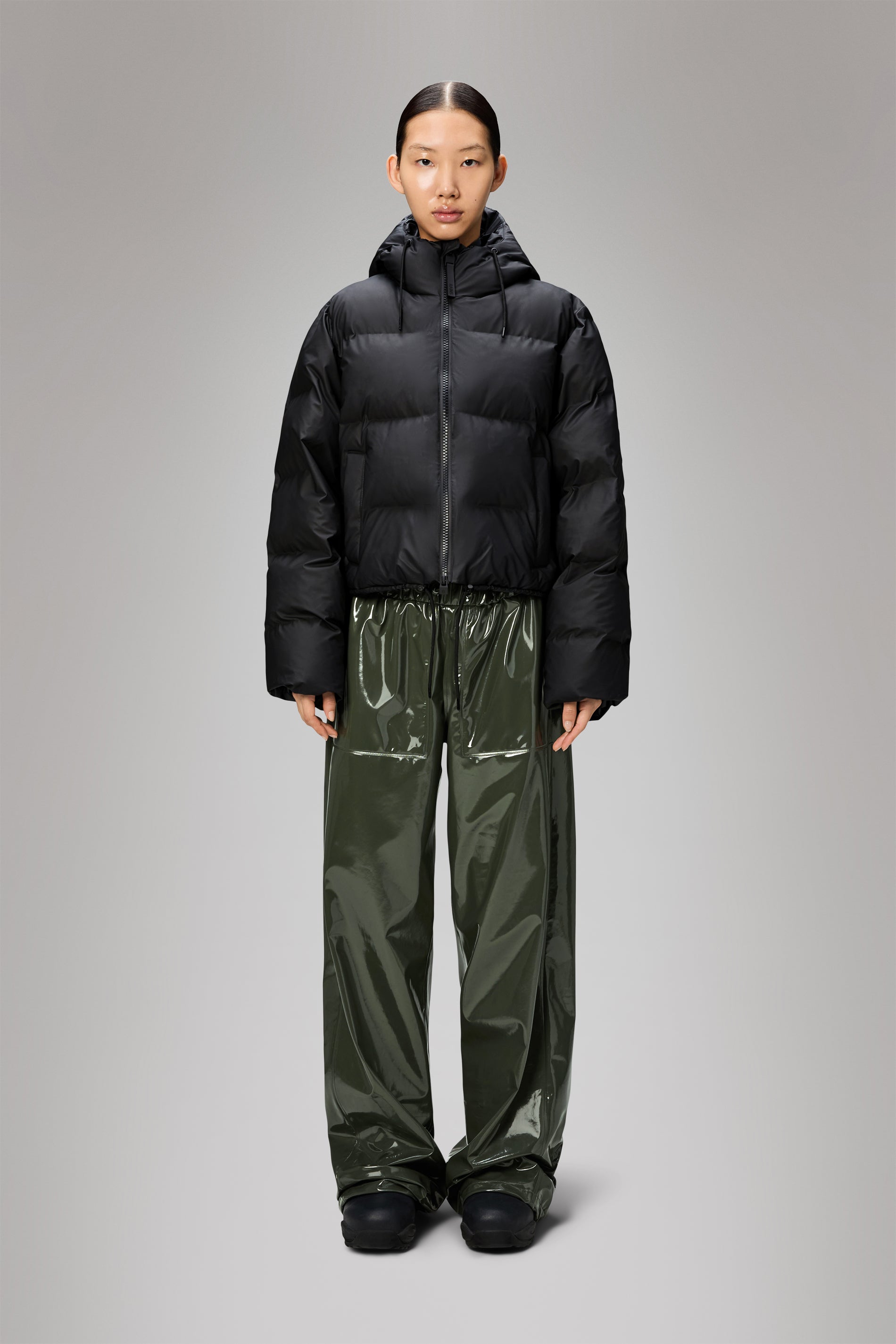 RAINS Alta Short Puffer Jacket Black Jacket
