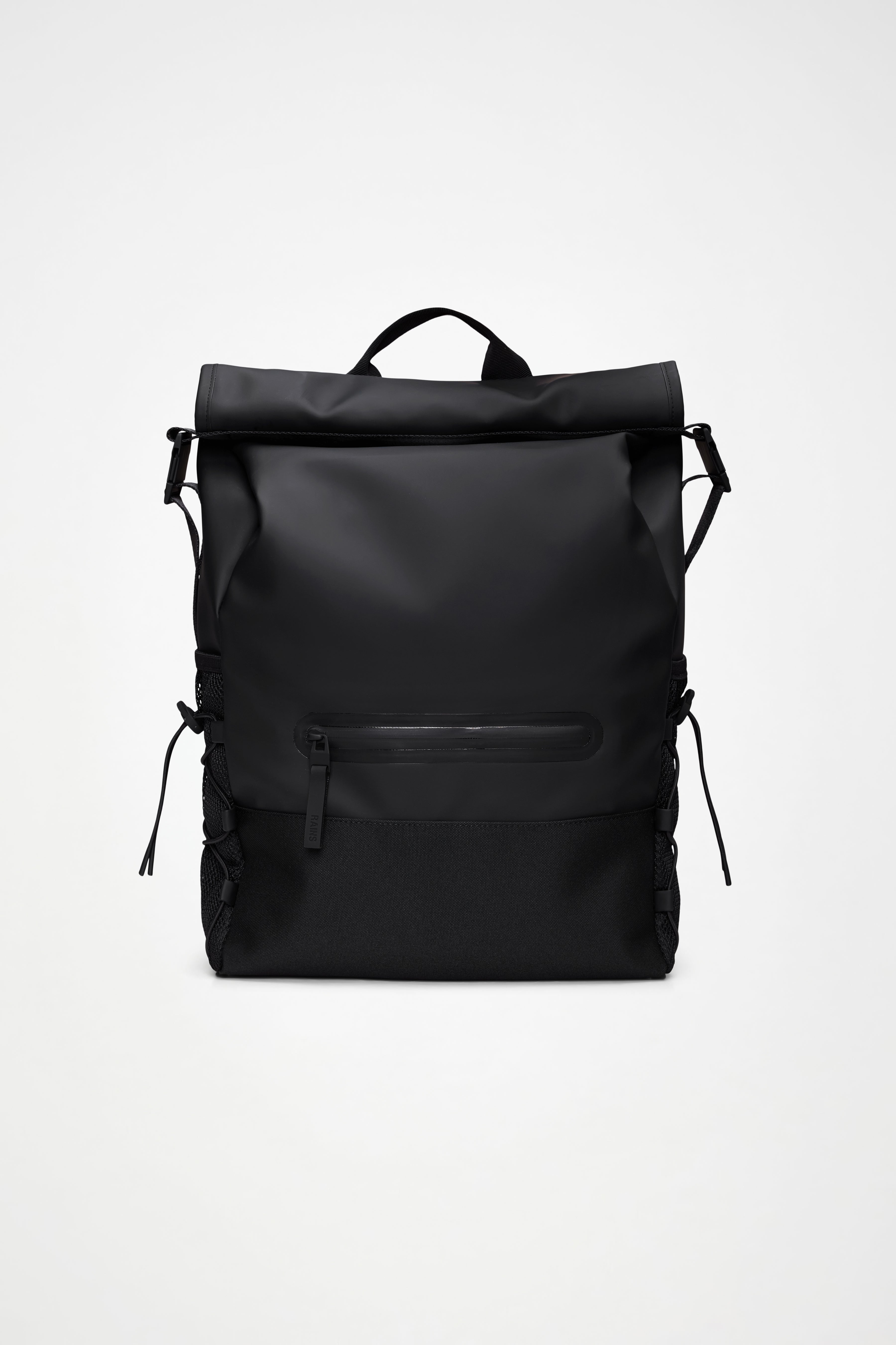 RAINS Trail Mountaineer Rolltop Black Backpack