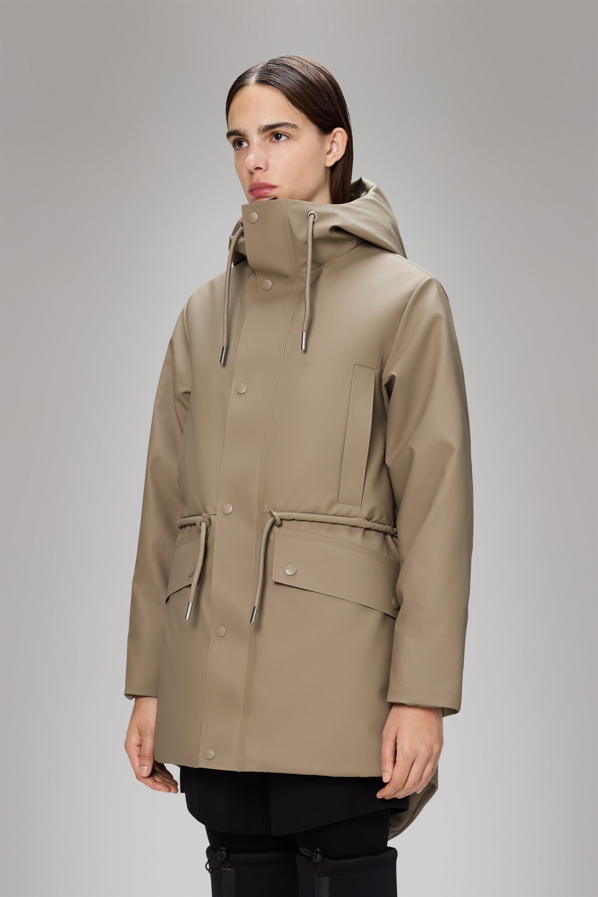 Rains Nome String W Parka Beige Jacket