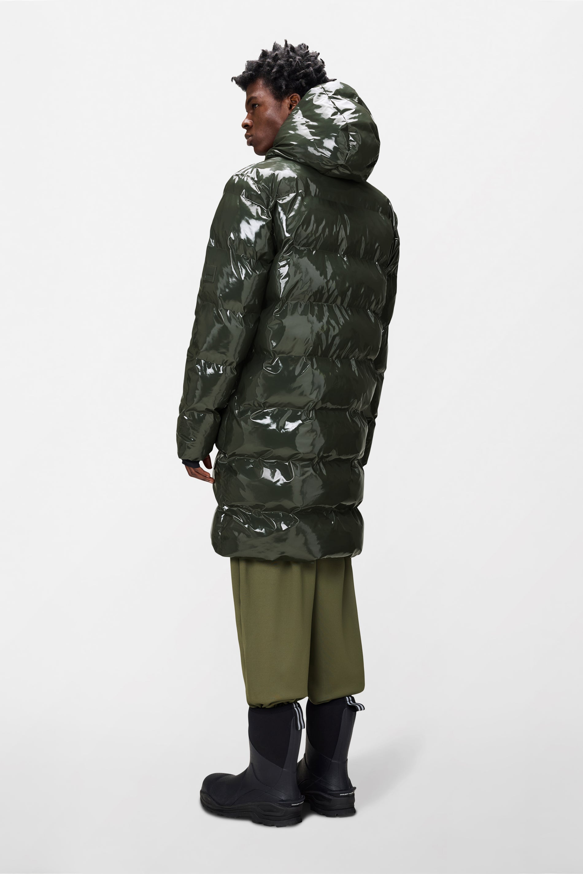RAINS Alta Longer Puffer Jacket Swamp Jacket