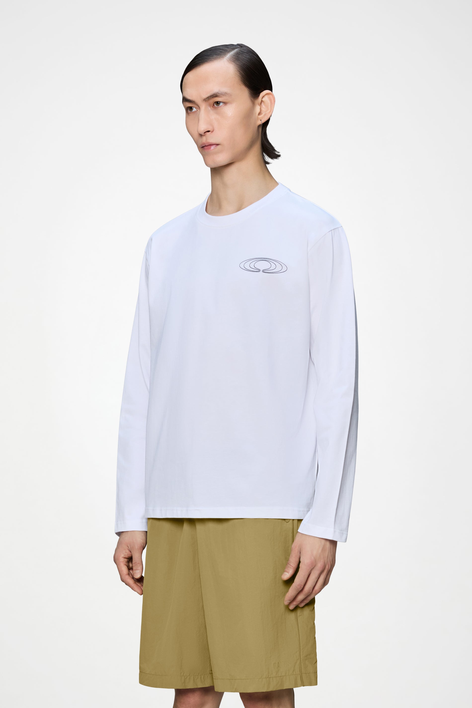 RAINS Classic Long Sleeve T-Shirt White Long Sleeve