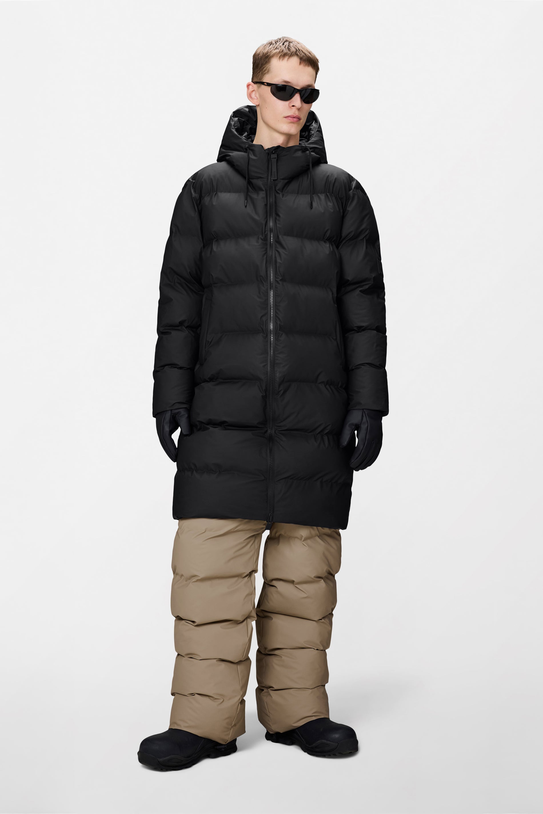RAINS Alta Longer Puffer Jacket Black Jacket