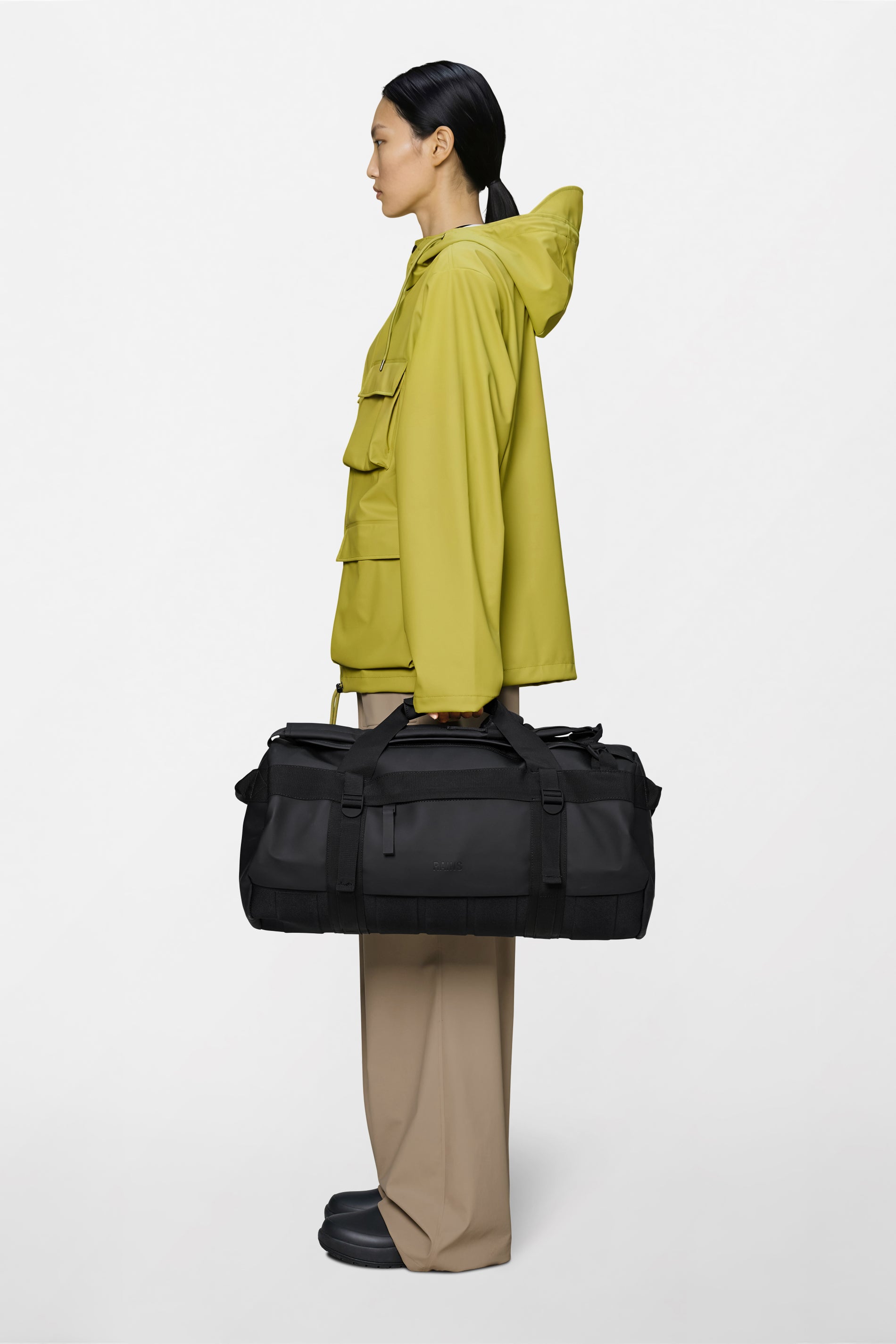 RAINS Texel Duffel Bag Small Black 43L H28 x D28 x W55 cm Duffel