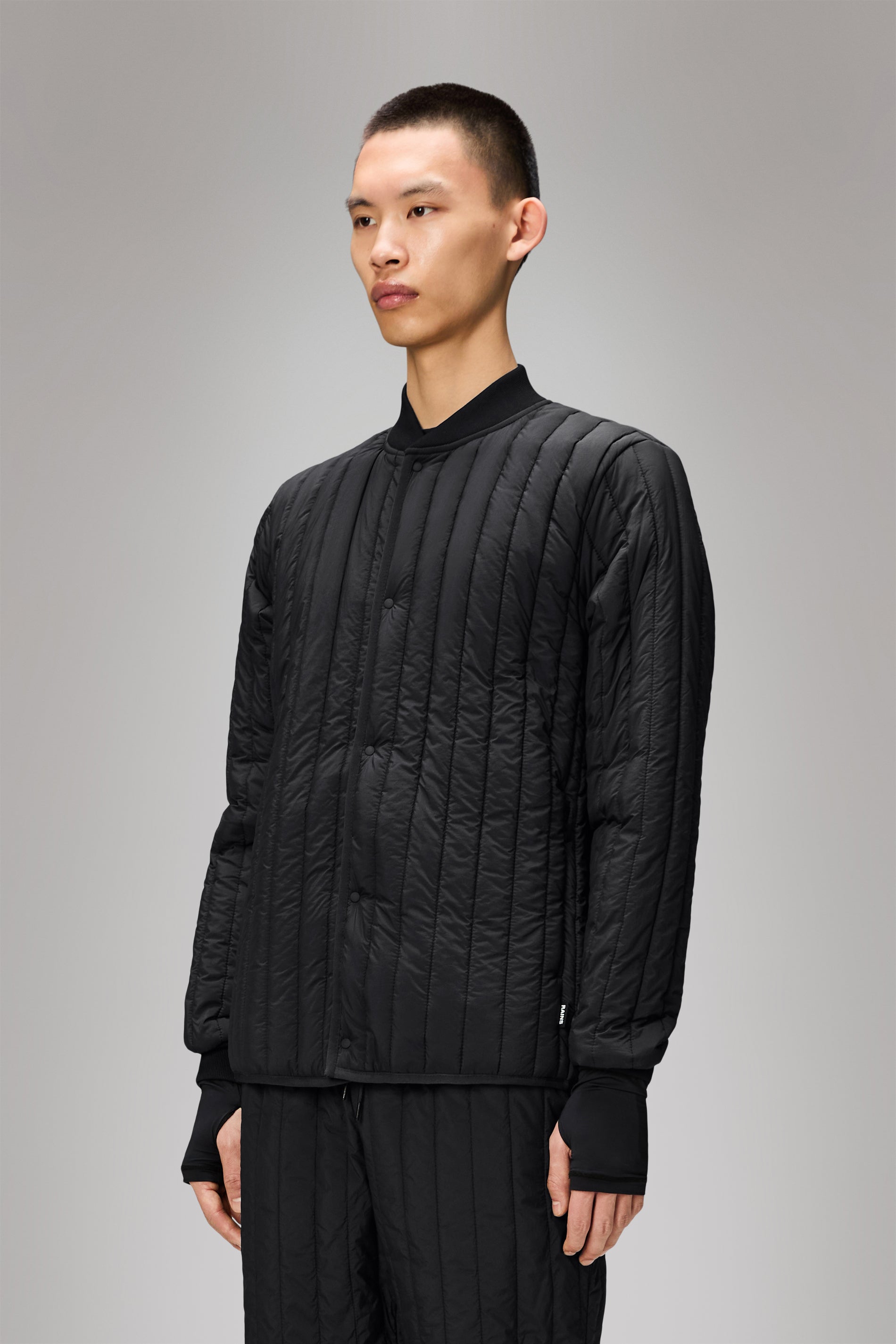 RAINS Banja Liner Bomber Jacket Black Overshirt