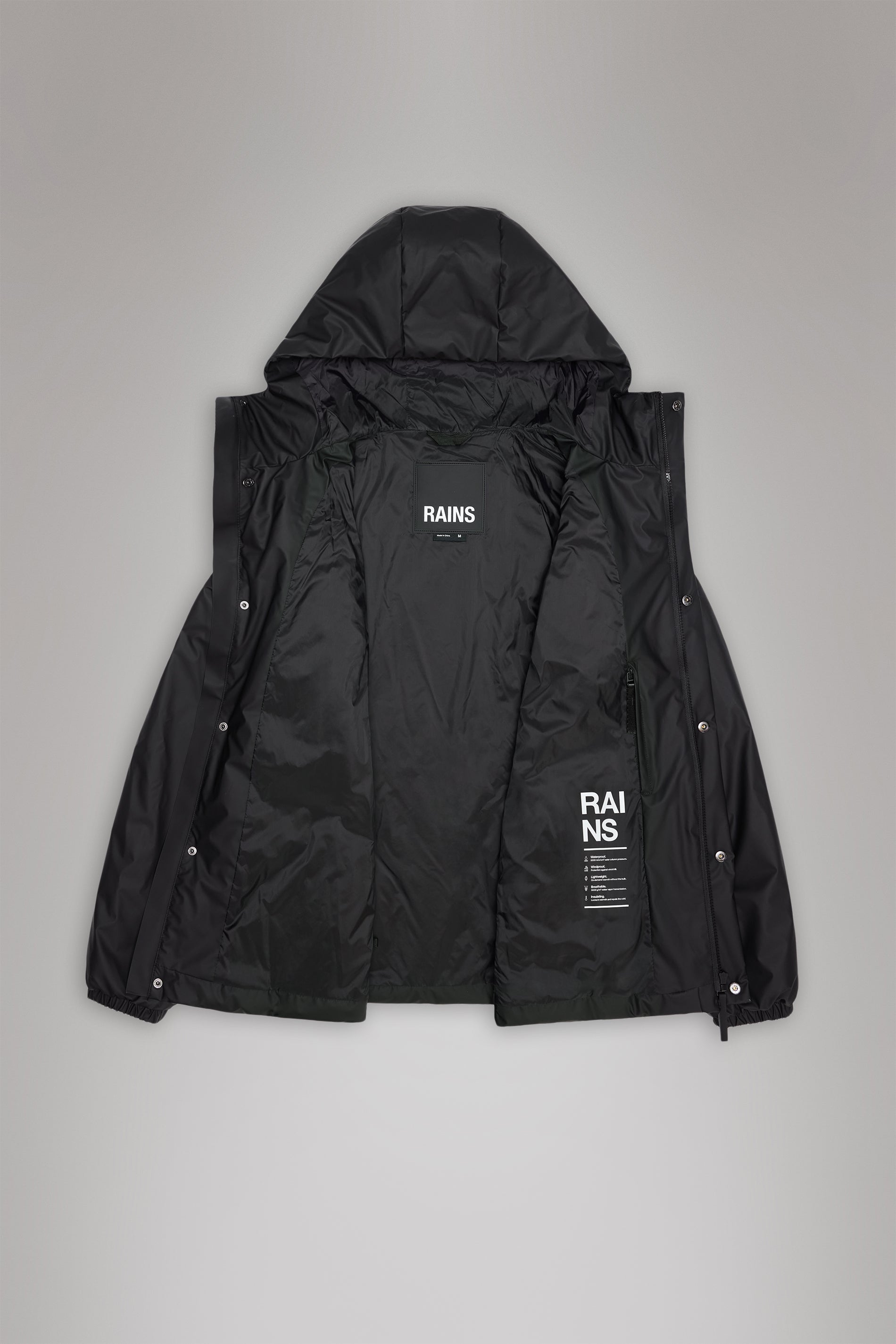 RAINS Lohja Insulated Cargo Jacket Black Jacket