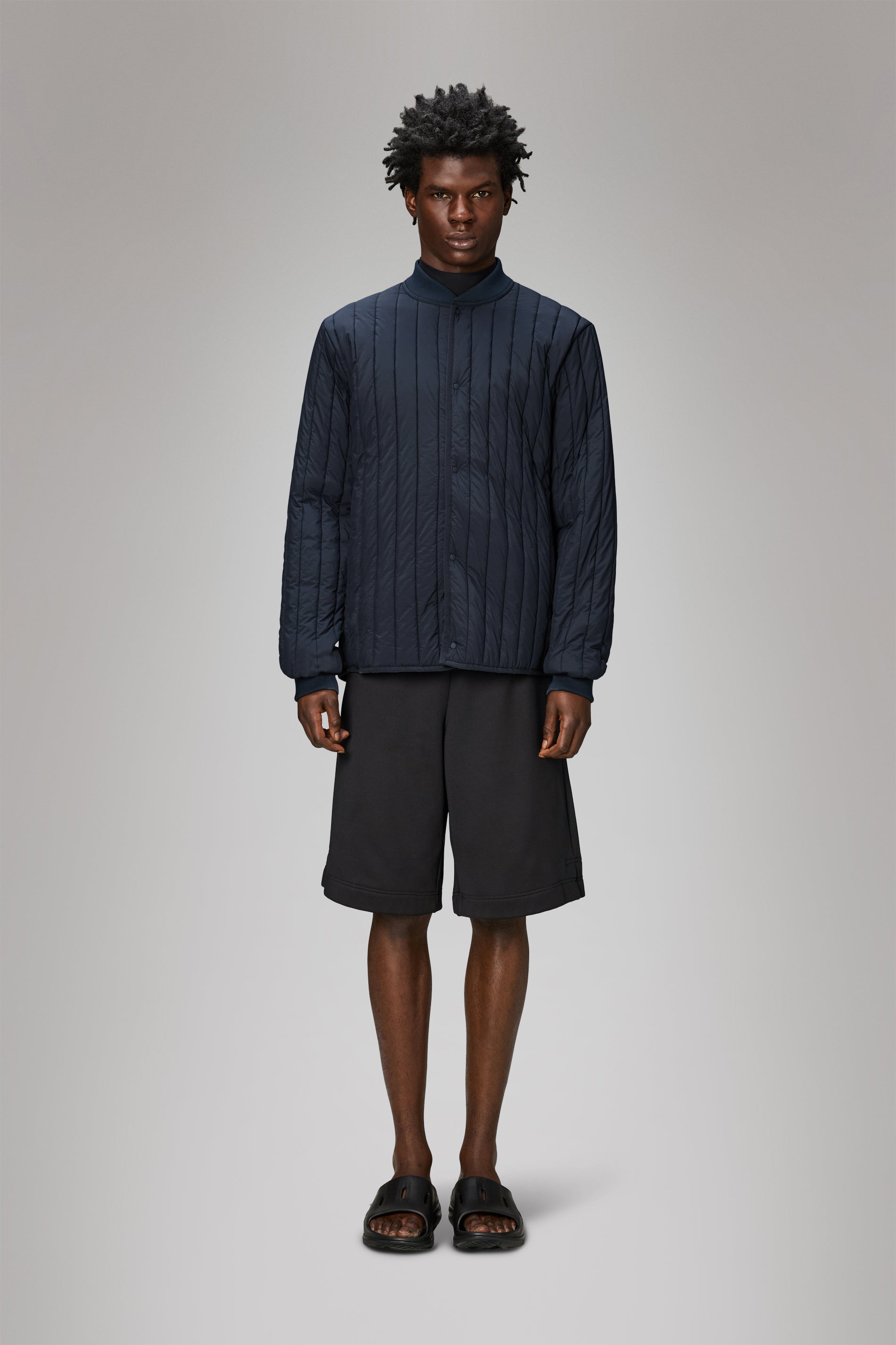 RAINS Banja Liner Bomber Jacket Navy Overshirt