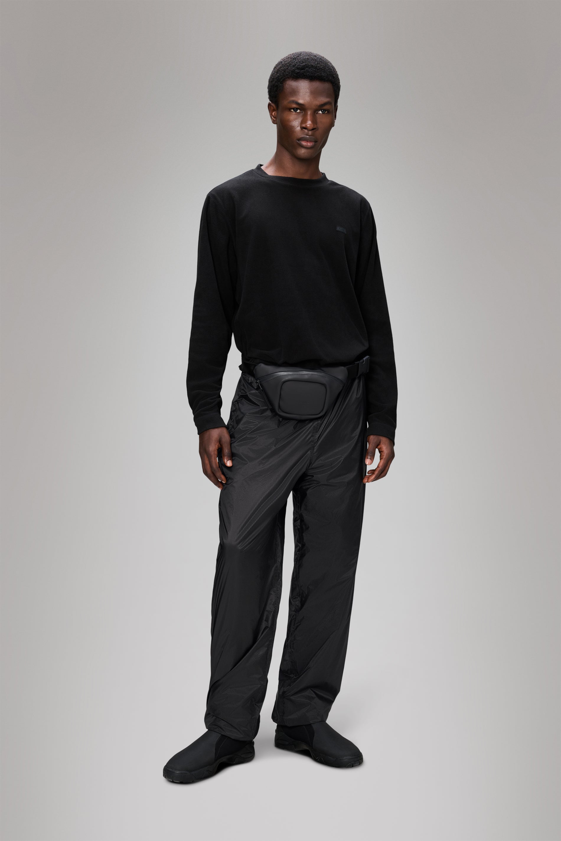 RAINS Addis Fleece Crewneck Black Crew Neck