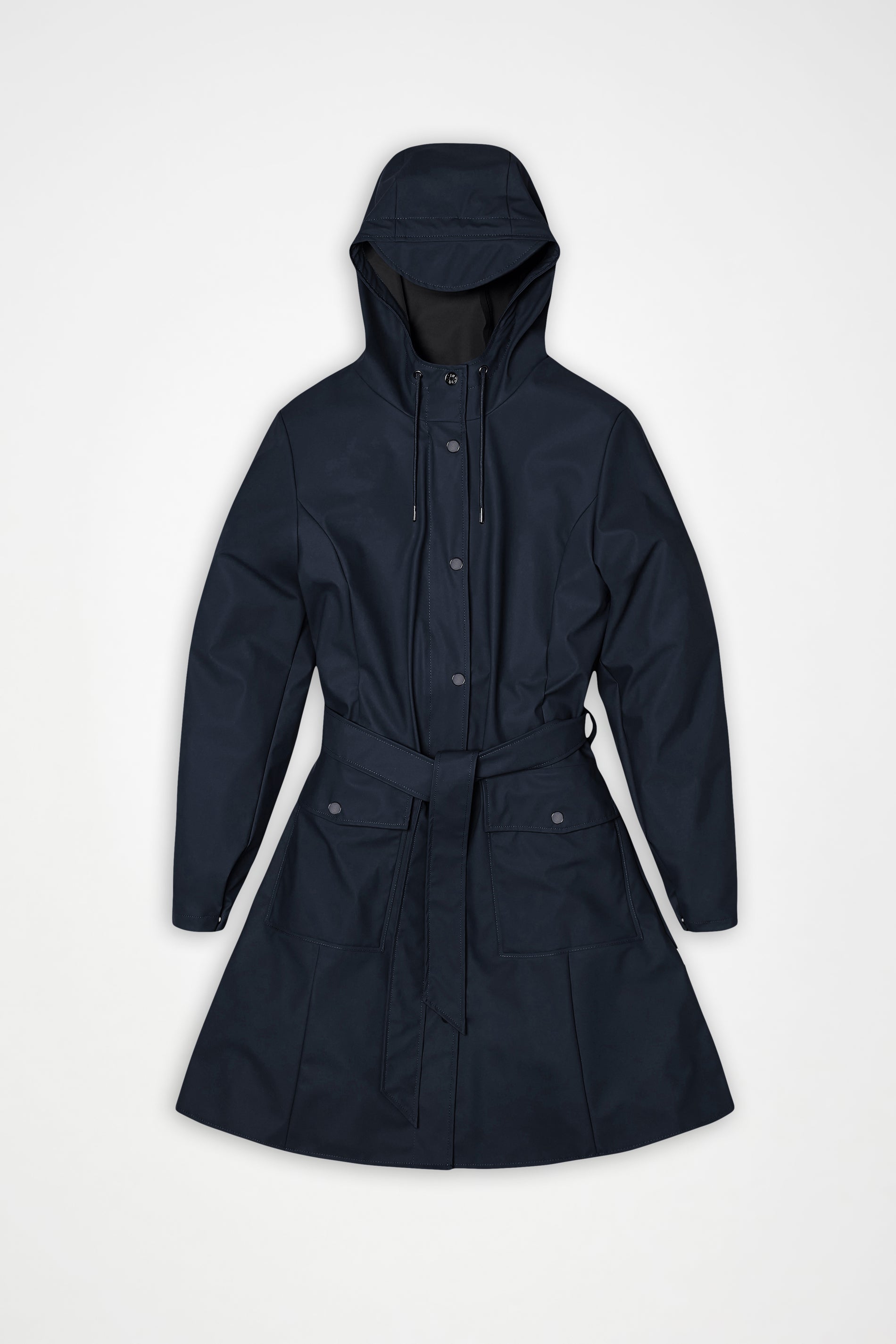 RAINS Curve Long Jacket
 Navy Jacket