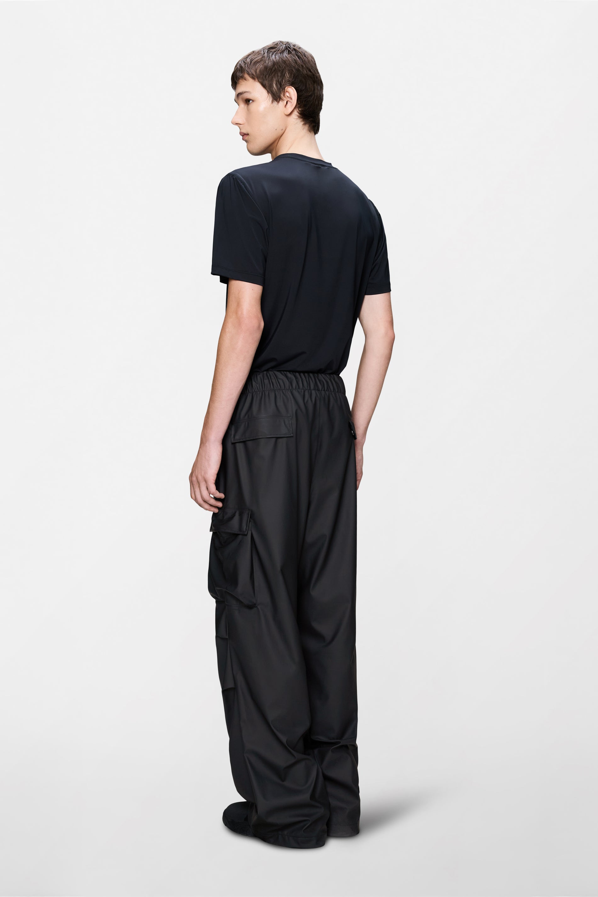 RAINS Pocket Rain Pants Wide Black Pants