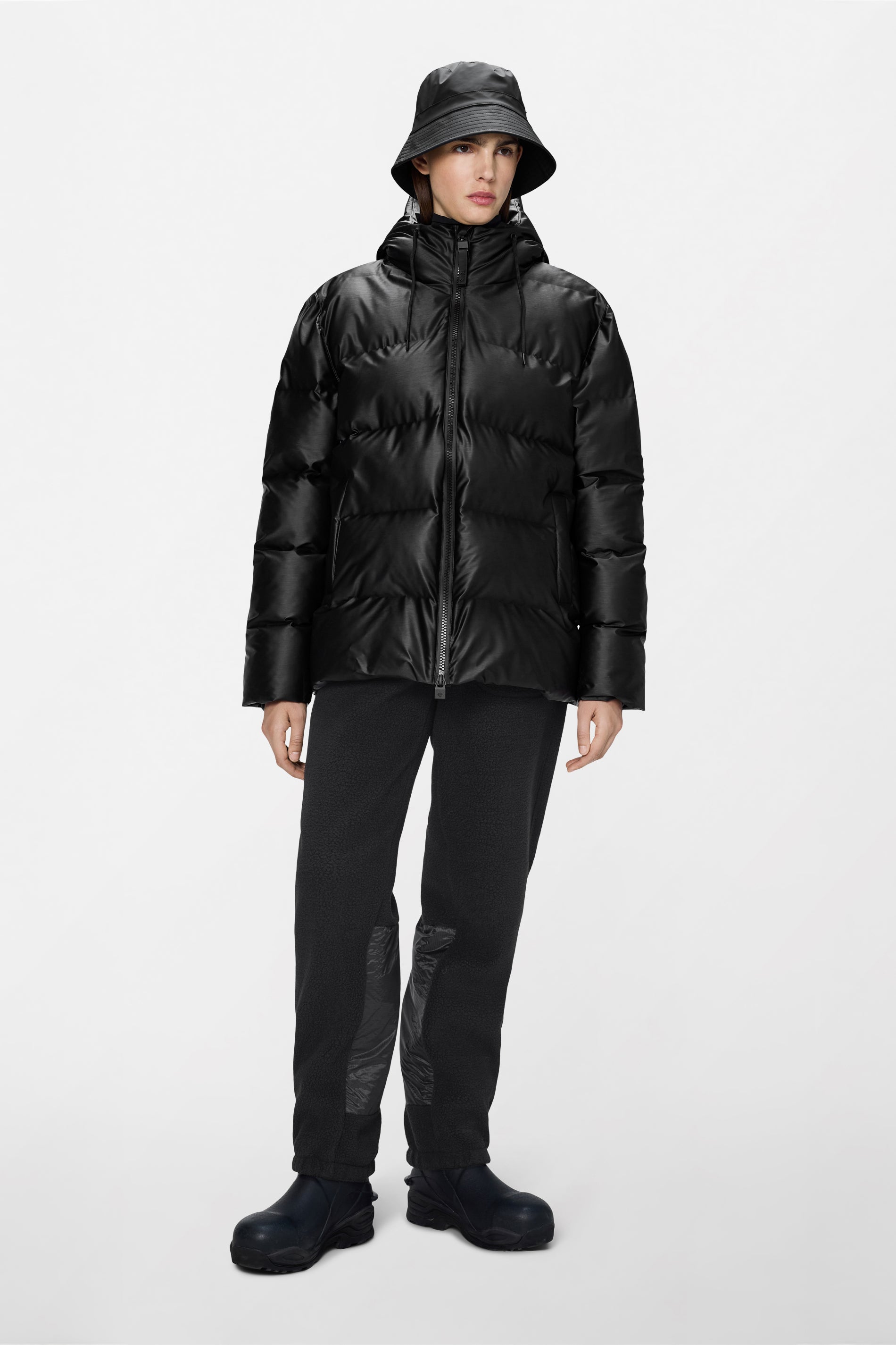 RAINS Alta Puffer Jacket Black Grain Jacket
