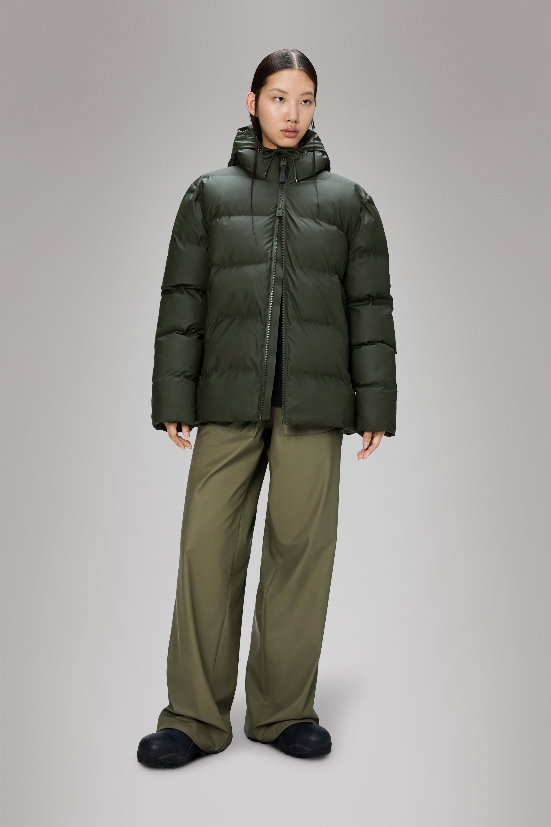 Rains Alta Puffer Jacket Green Jacket