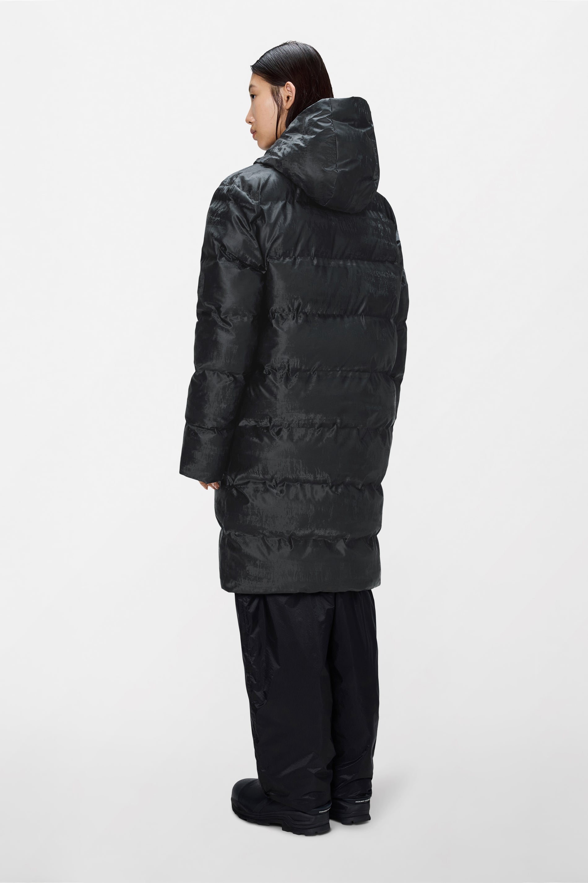 RAINS Alta Longer Puffer Jacket Coal Jacket