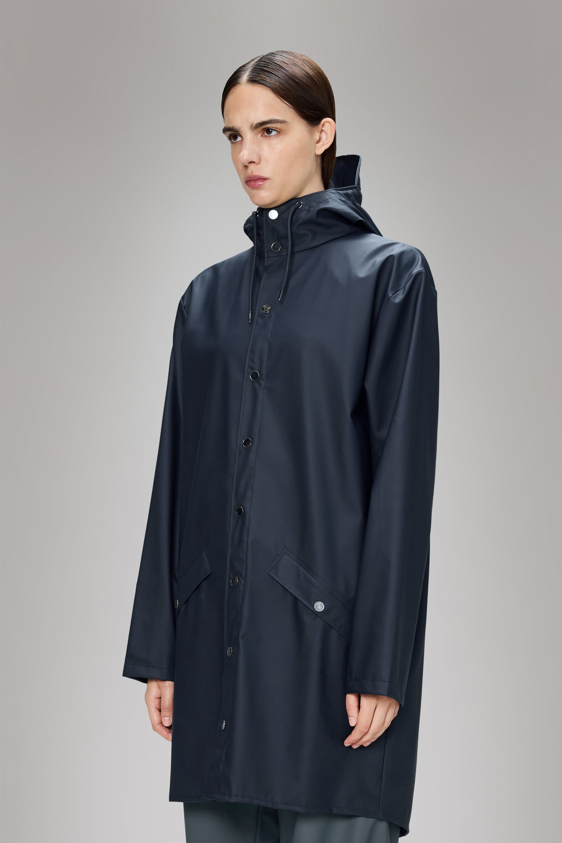 RAINS Long Jacket Navy Jacket