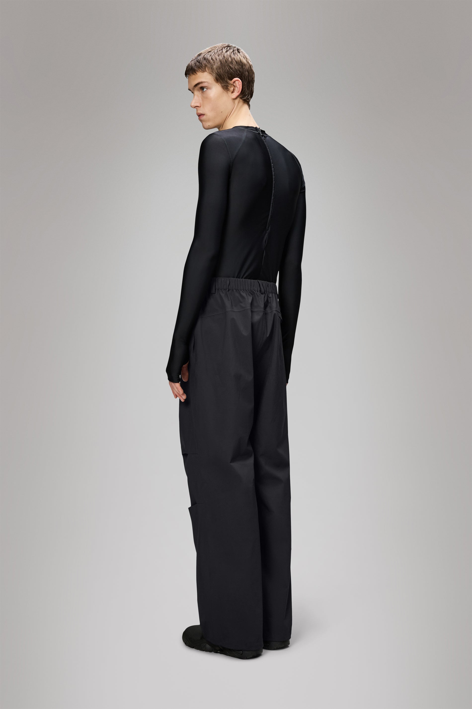 RAINS Suva Hardshell Pants Wide Black Pants