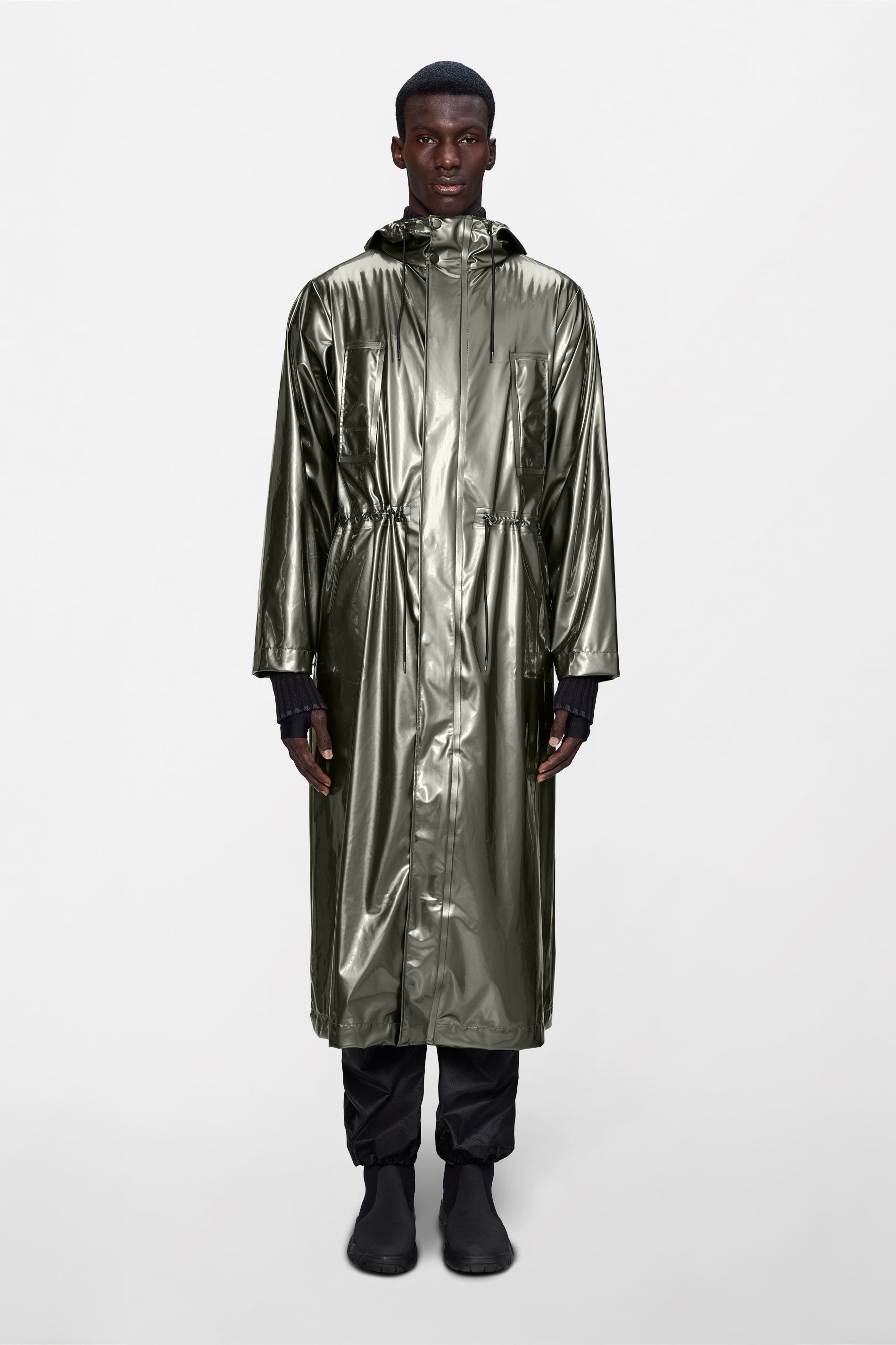 RAINS Bold Longest Jacket Raven Jacket