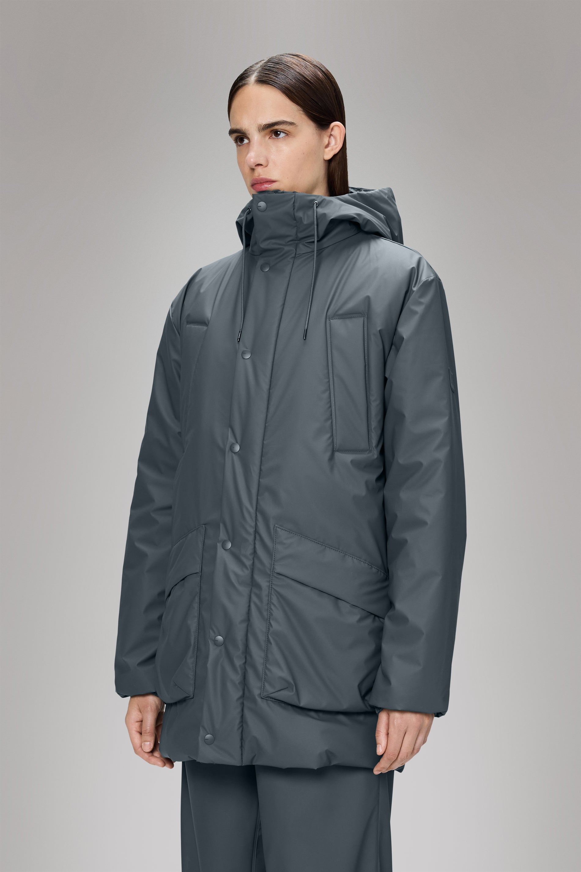 RAINS Lohja Long Insulated Cargo Jacket Lagoon Jacket