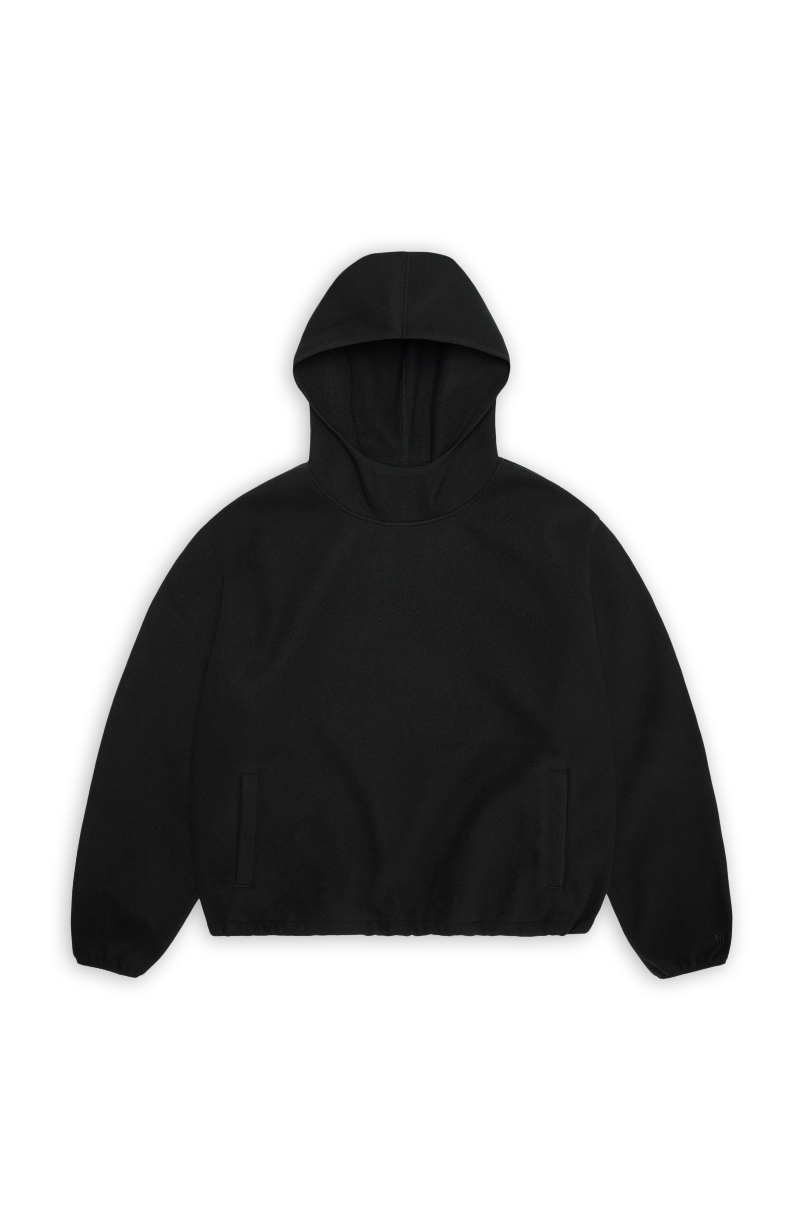 RAINS Fleece Hoodie Black Long Sleeve