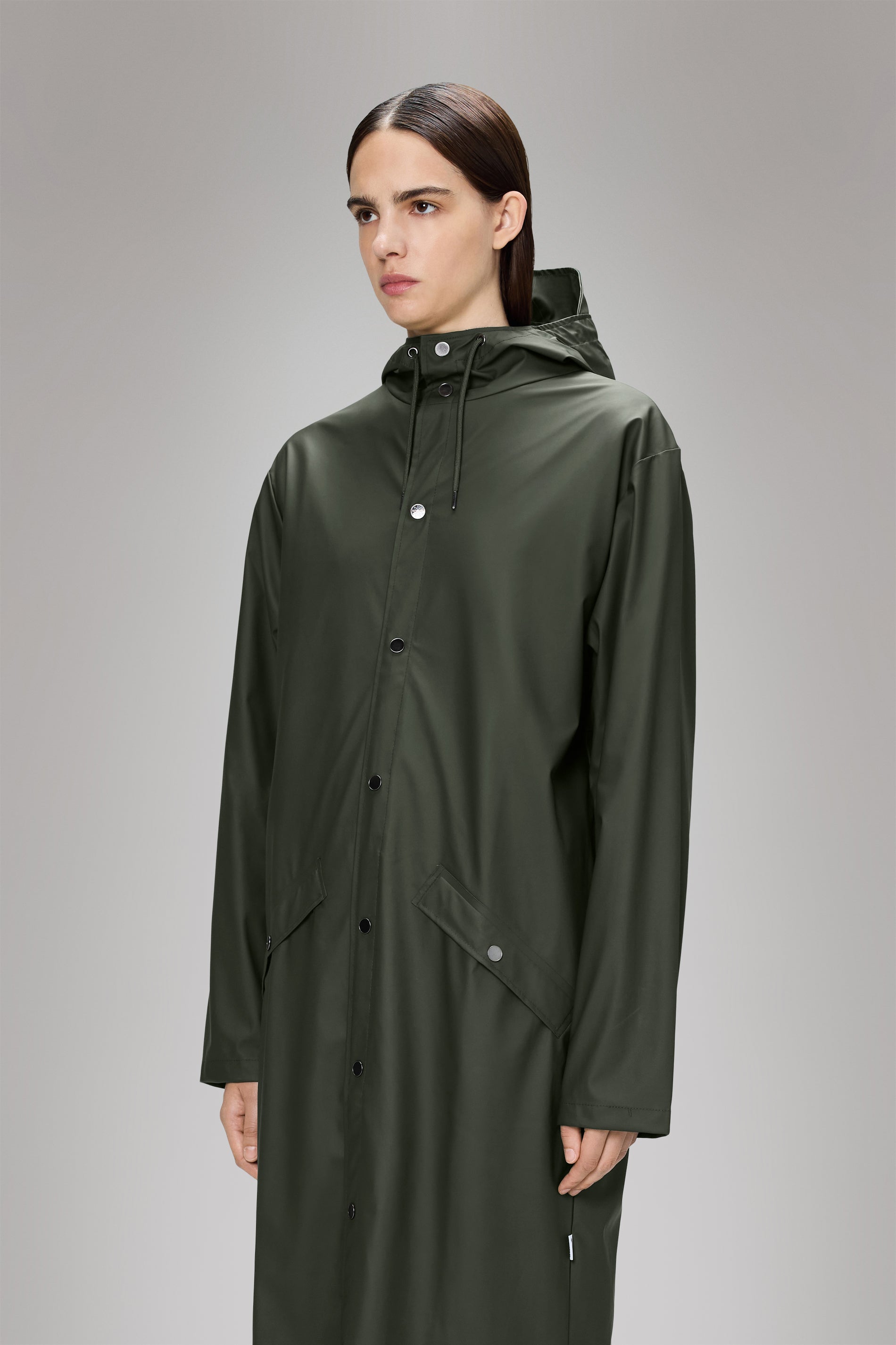 Rains Longer Jacket Green Jacket