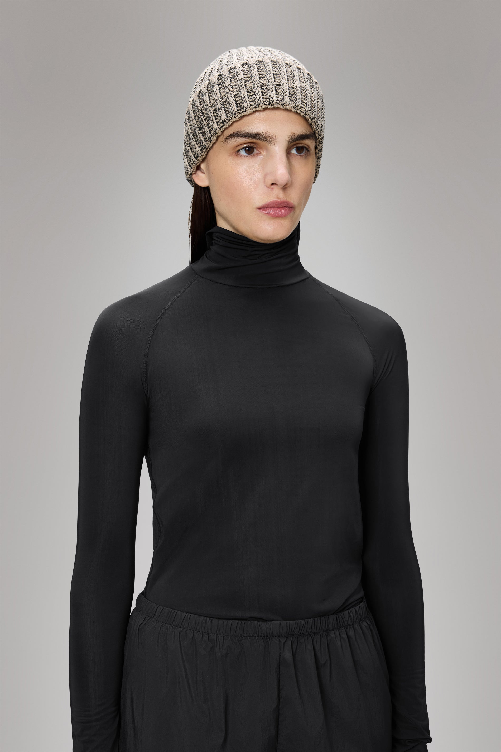 RAINS Sapa Knit Beanie Beige/Black Headwear