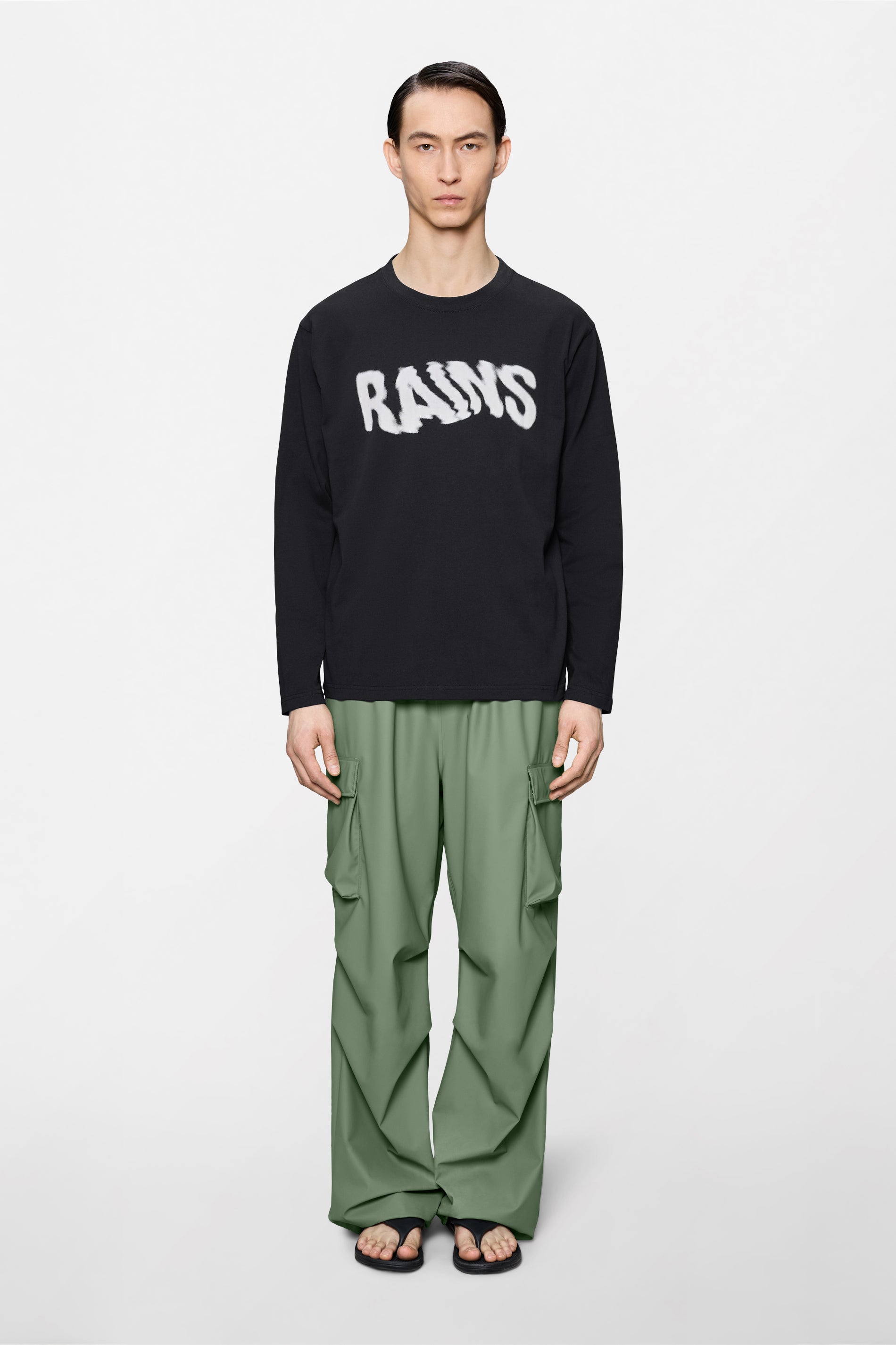 RAINS Classic Long Sleeve T-shirt Ripple Black Long Sleeve