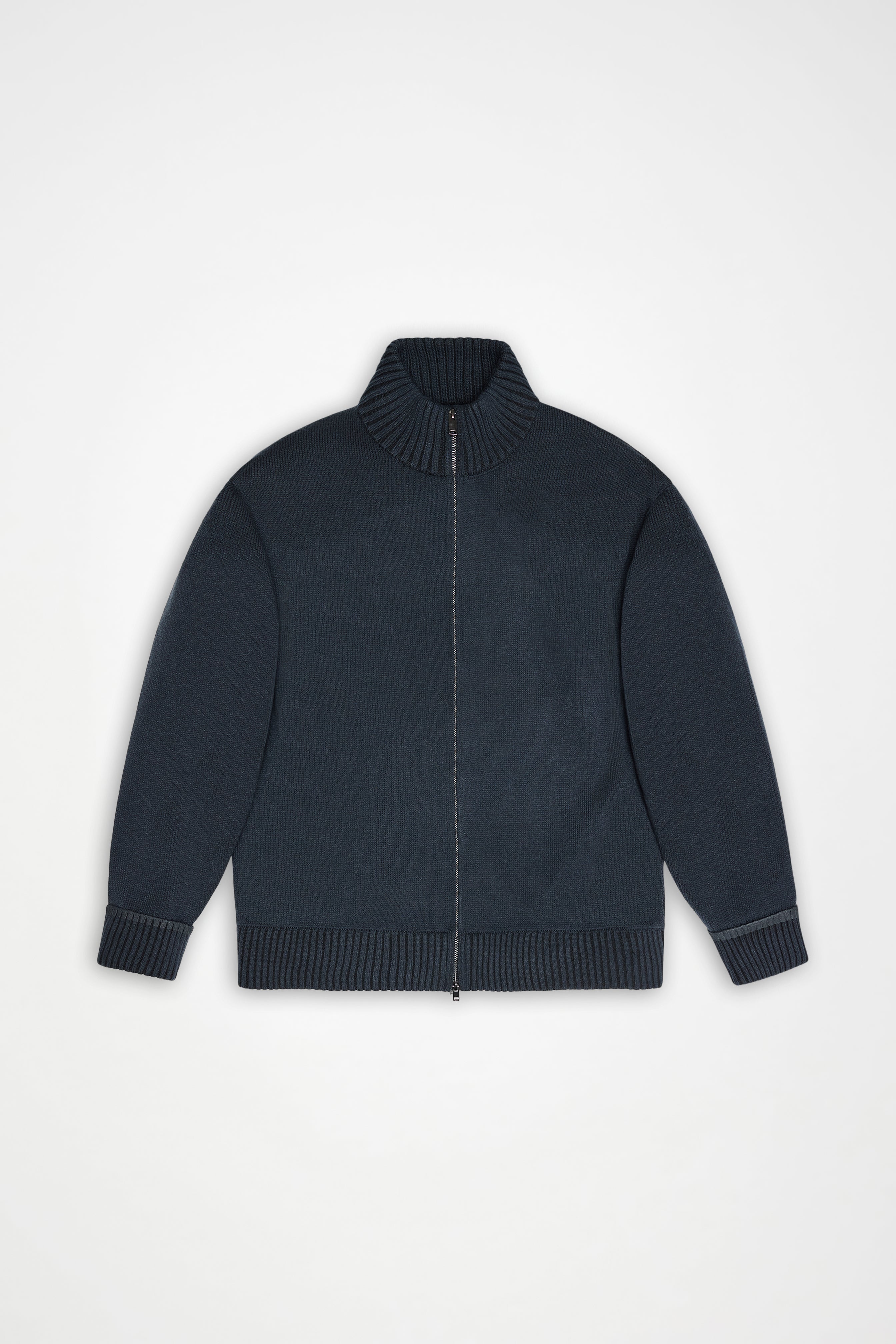 RAINS Sowa Knit Zip Cardigan Navy/Black Long Sleeve