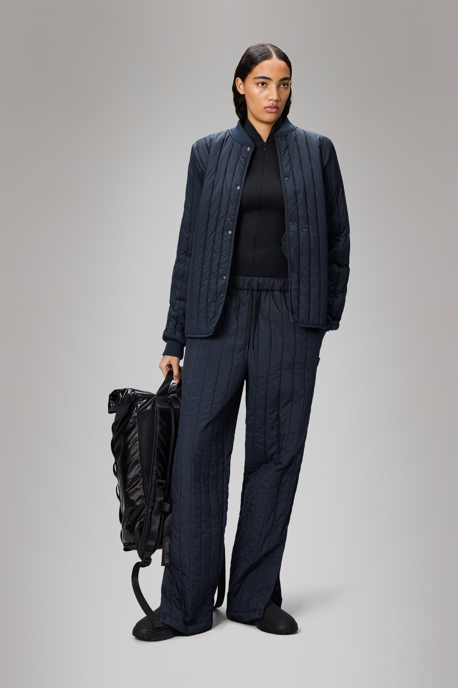 RAINS Banja Liner Bomber Jacket Navy Overshirt