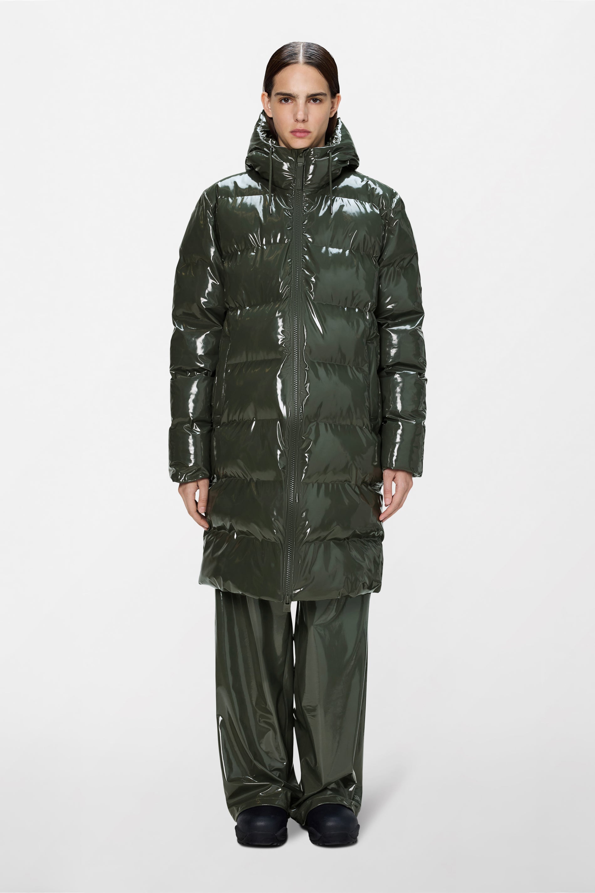 RAINS Alta Longer Puffer Jacket Swamp Jacket