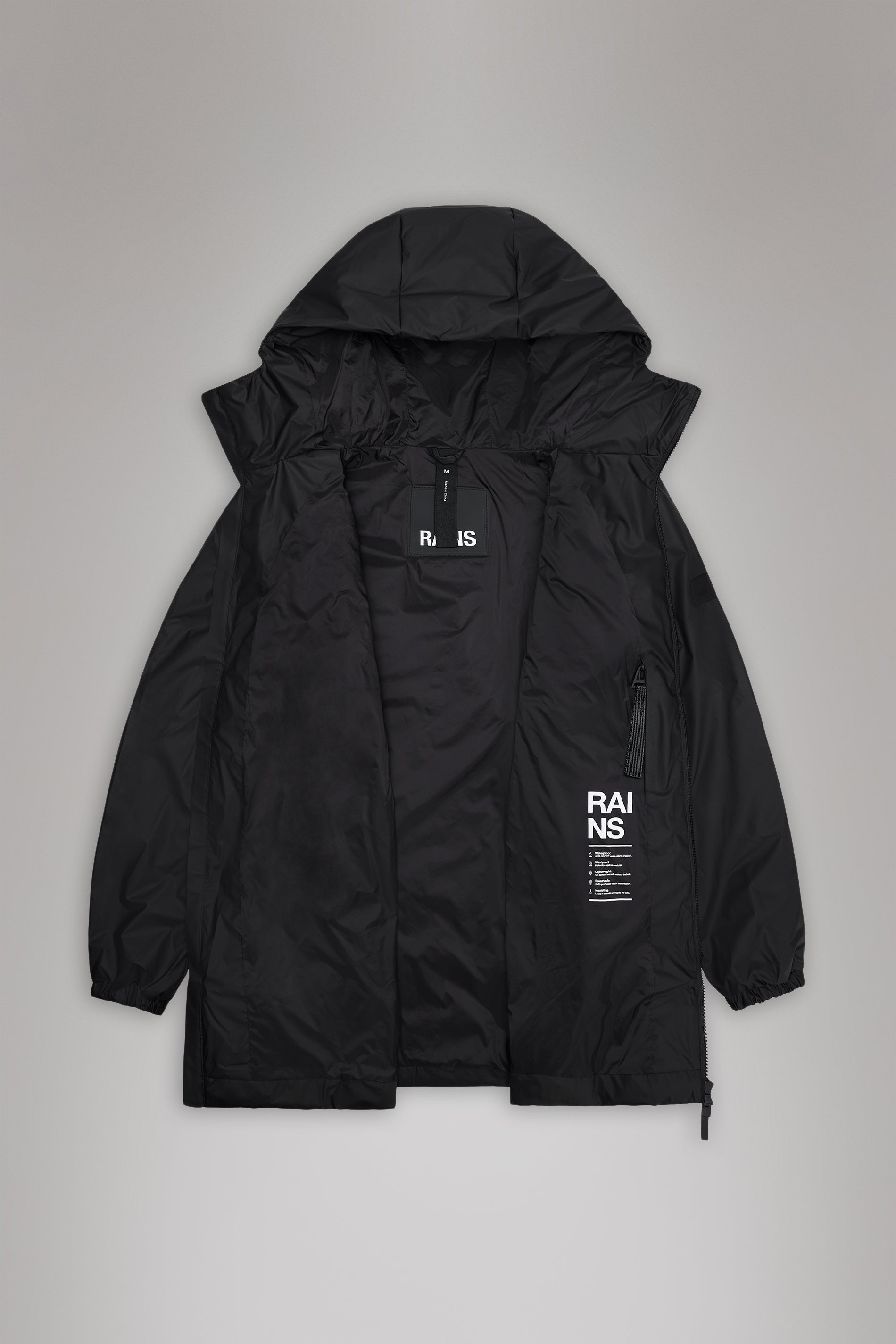 RAINS Lohja Long Insulated Jacket Black Jacket