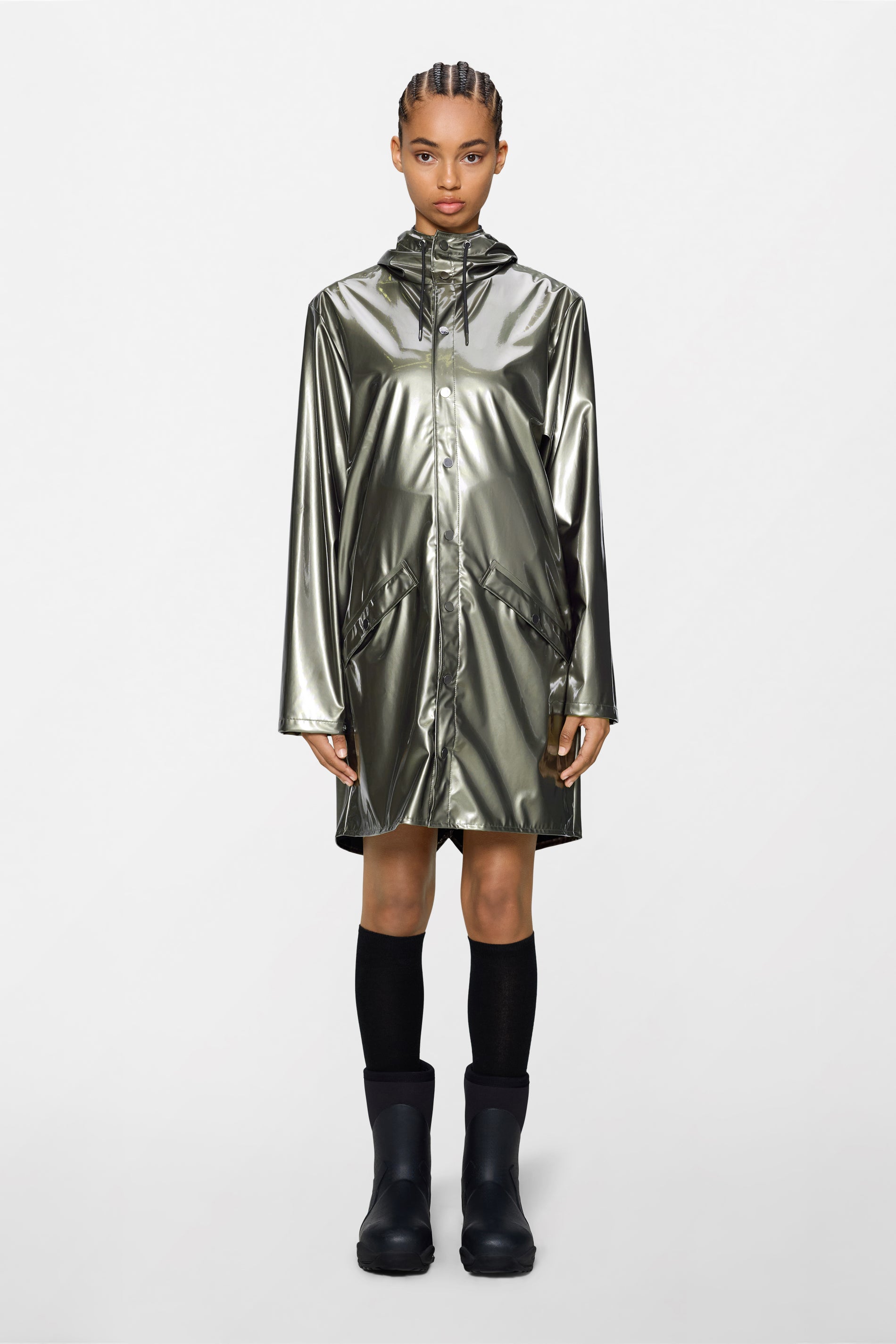 RAINS Long Jacket Raven Jacket