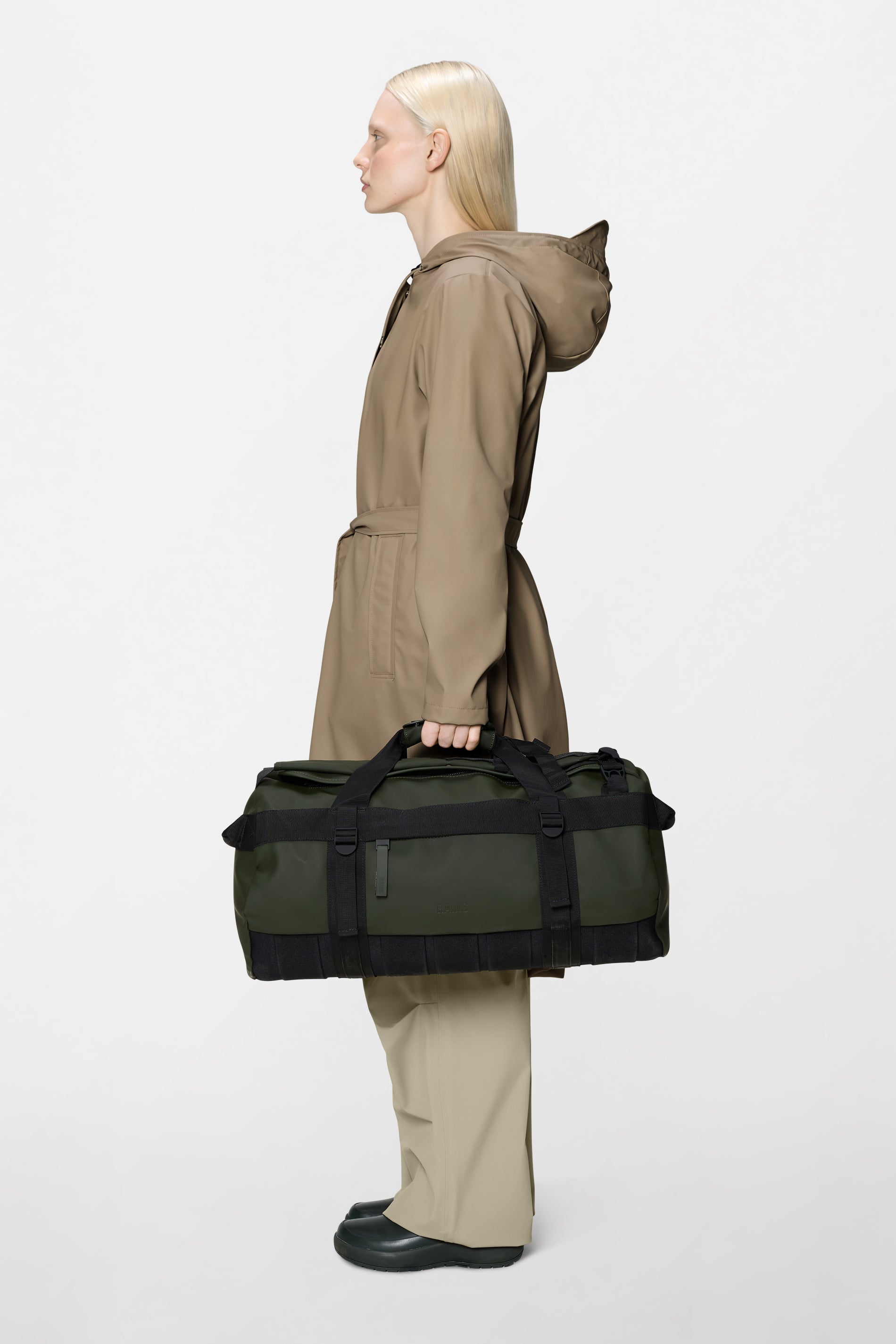 RAINS Texel Duffel Bag Small Green 43L H28 x D28 x W55 cm Duffel