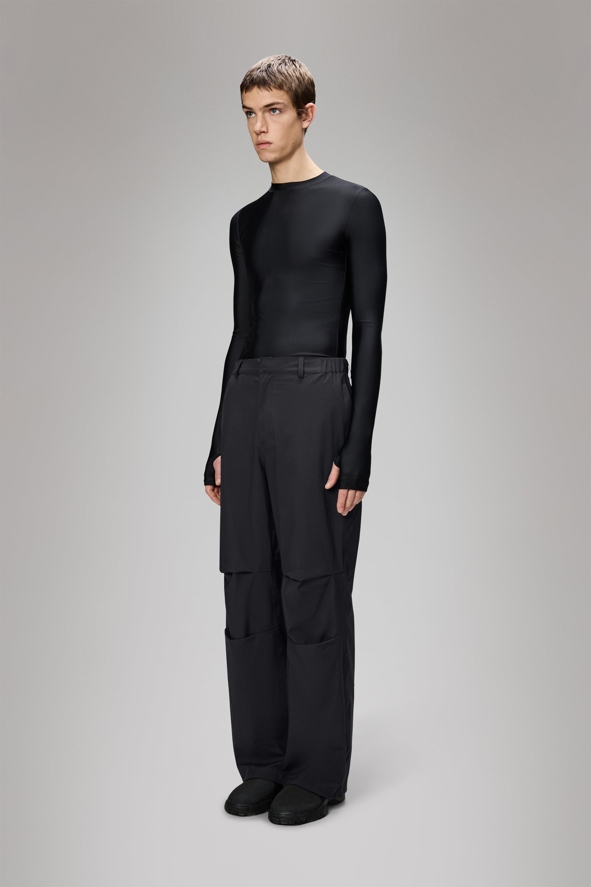 RAINS Suva Hardshell Pants Wide Black Pants