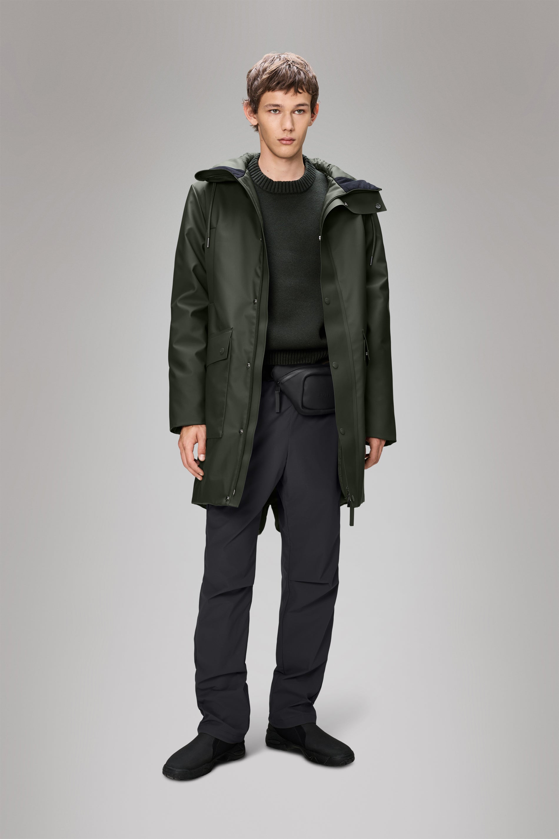 Rains Nome Long Parka Green Jacket