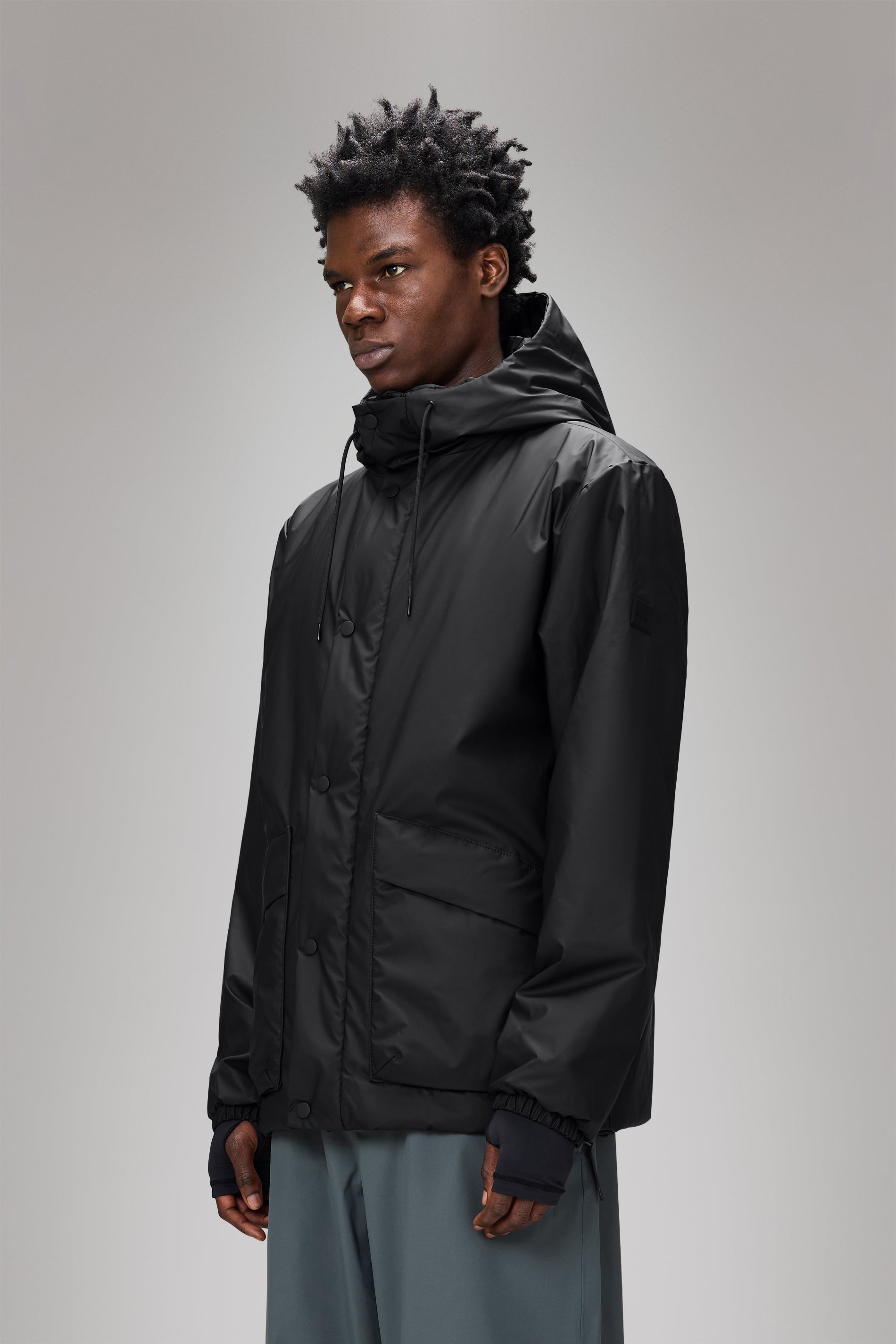 RAINS Lohja Insulated Cargo Jacket Black Jacket