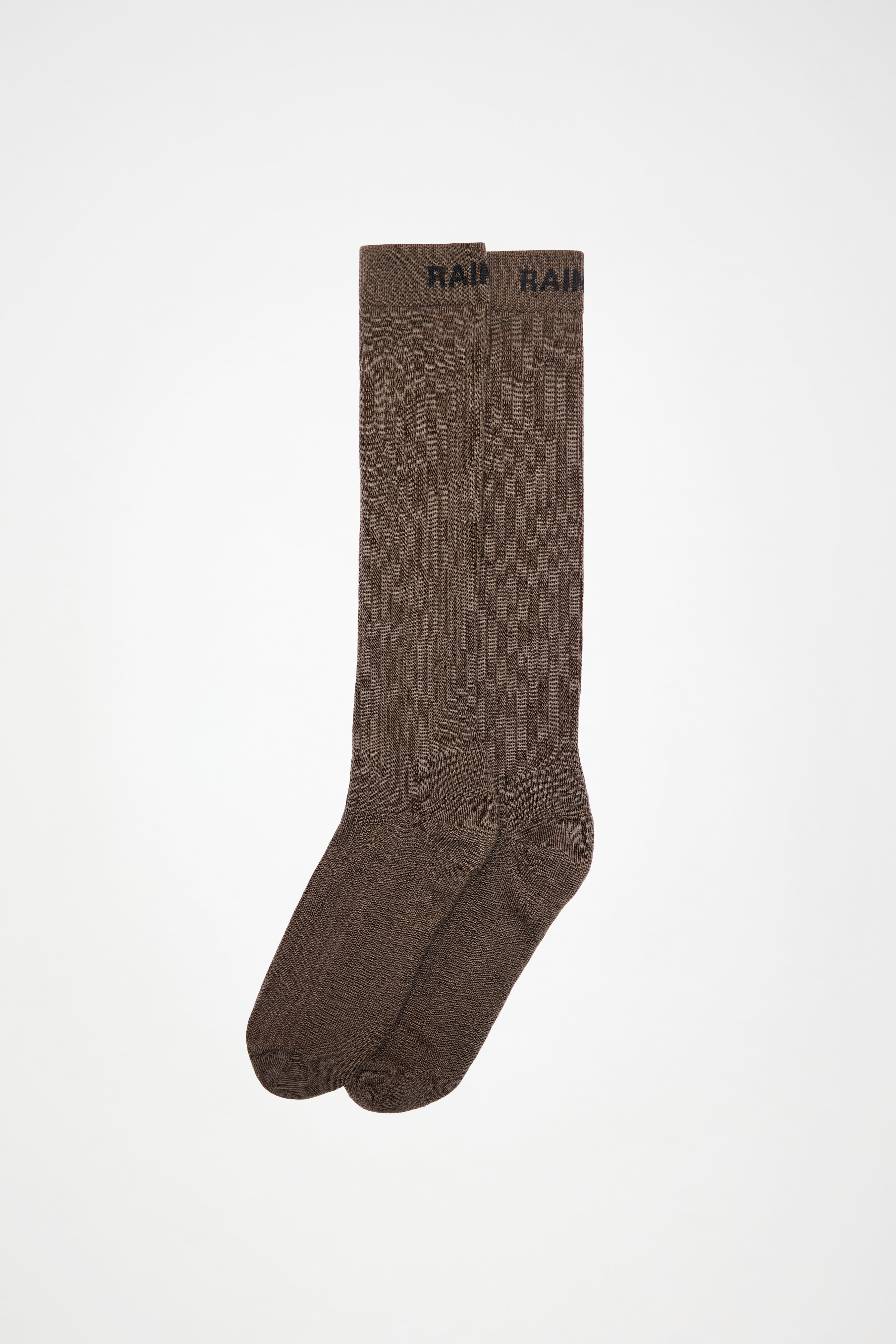 RAINS Logo Knee High Socks Bark Socks